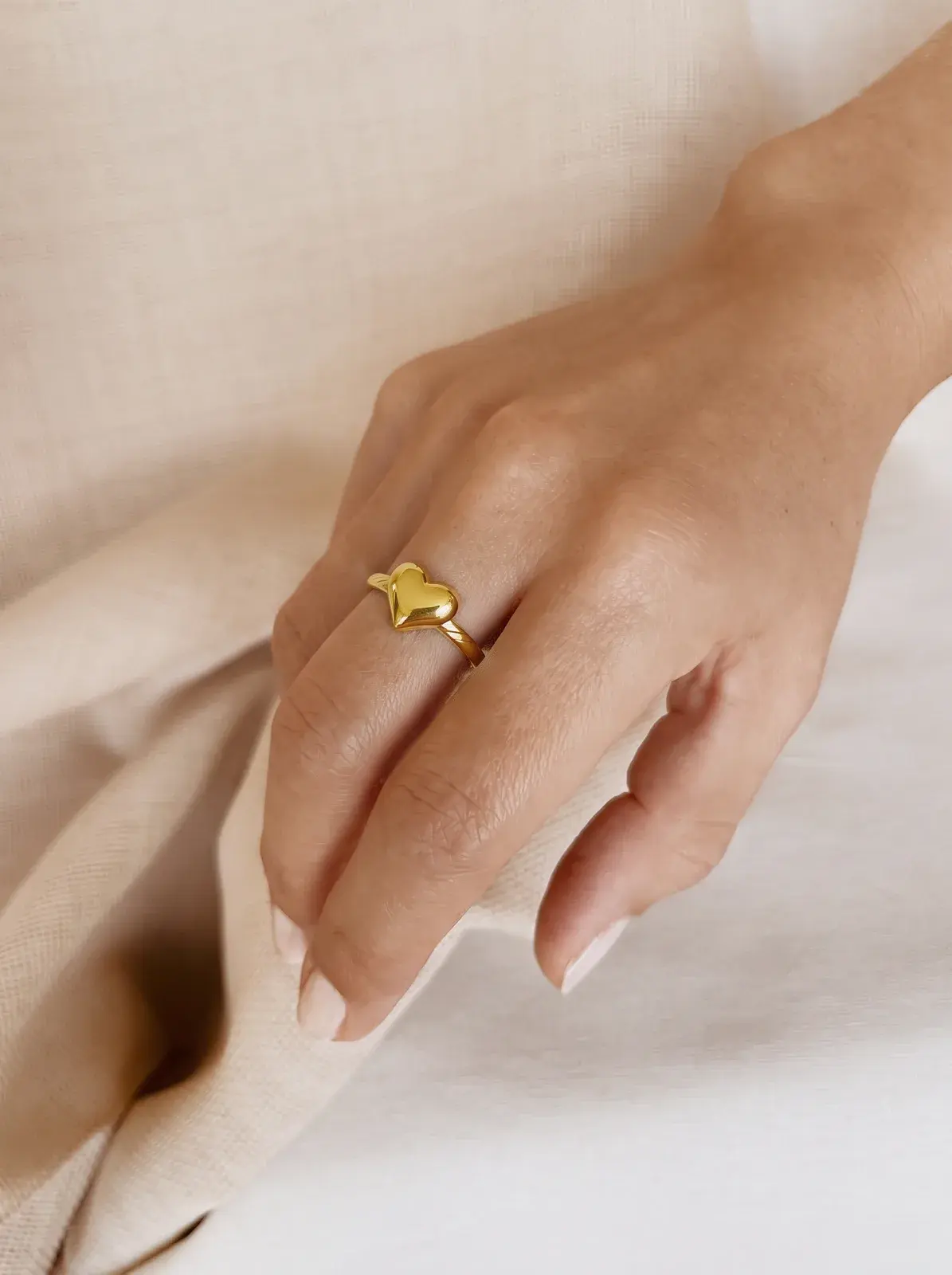 Polished Heart Ring — worn