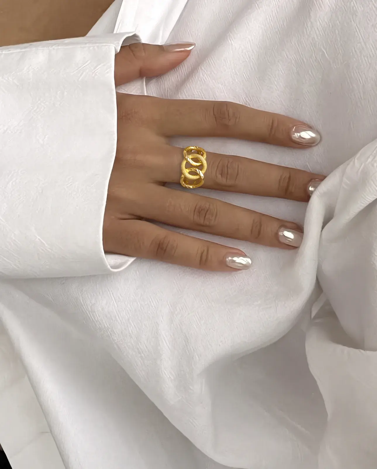 Linked Loops Ring — worn
