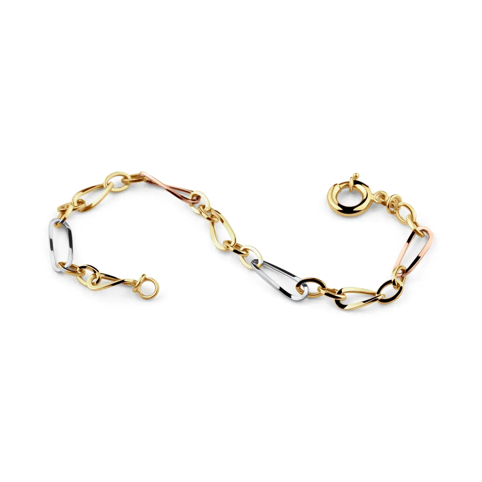 Tri-Tone Oval Link Bracelet — 3