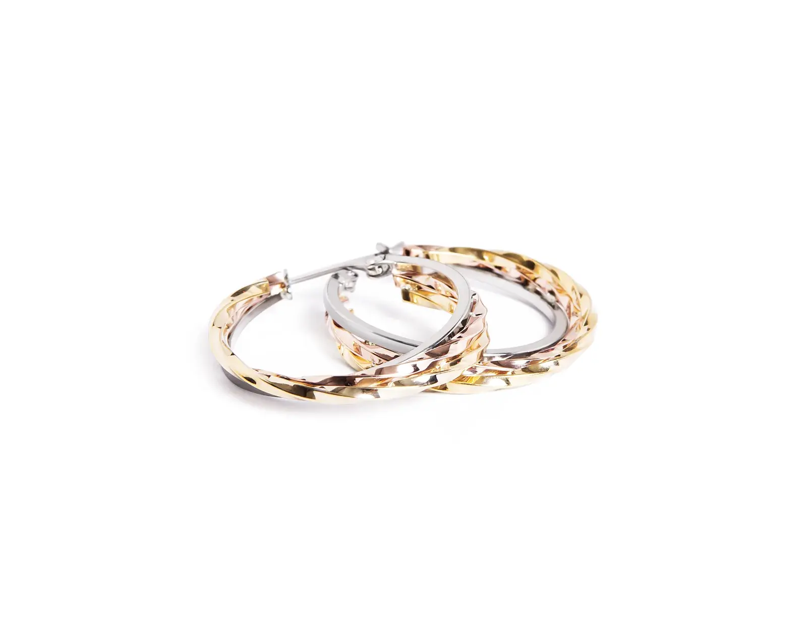 Rose Twisted Hoop Earrings — 4