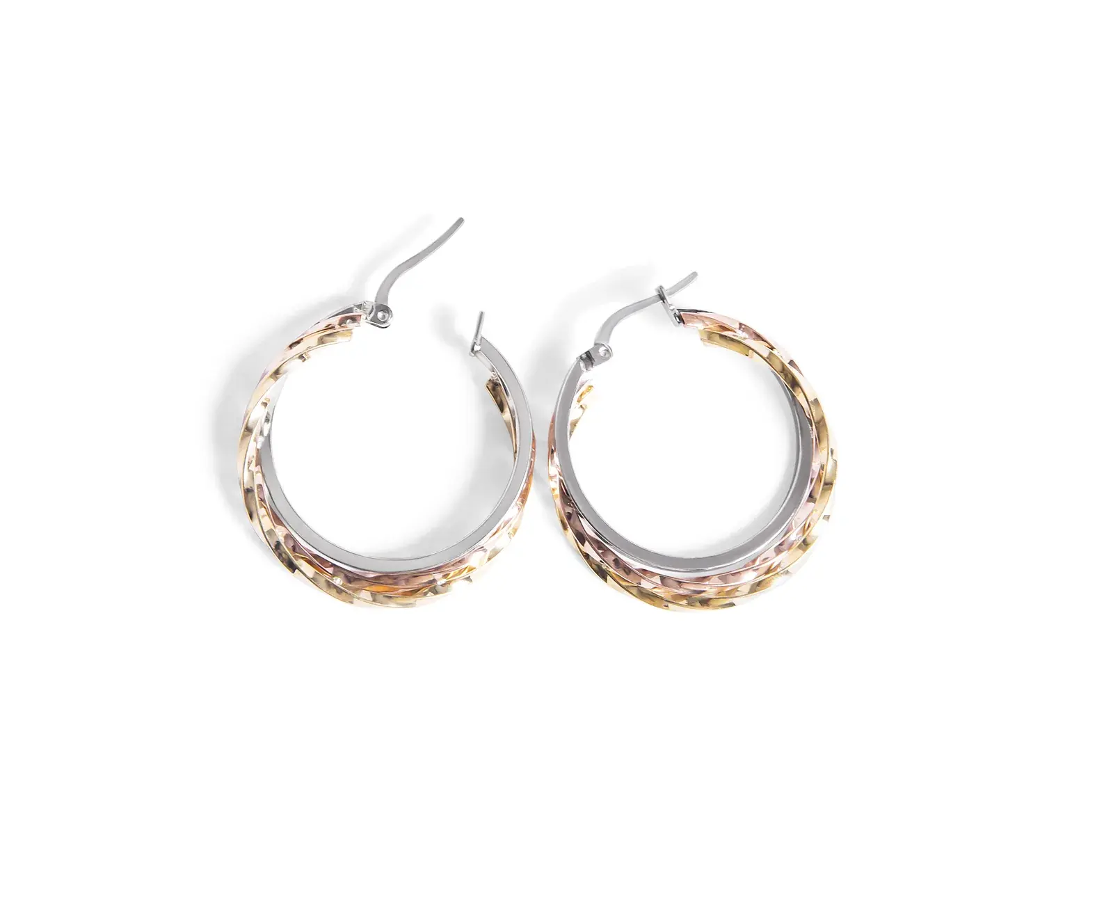 Rose Twisted Hoop Earrings — 5