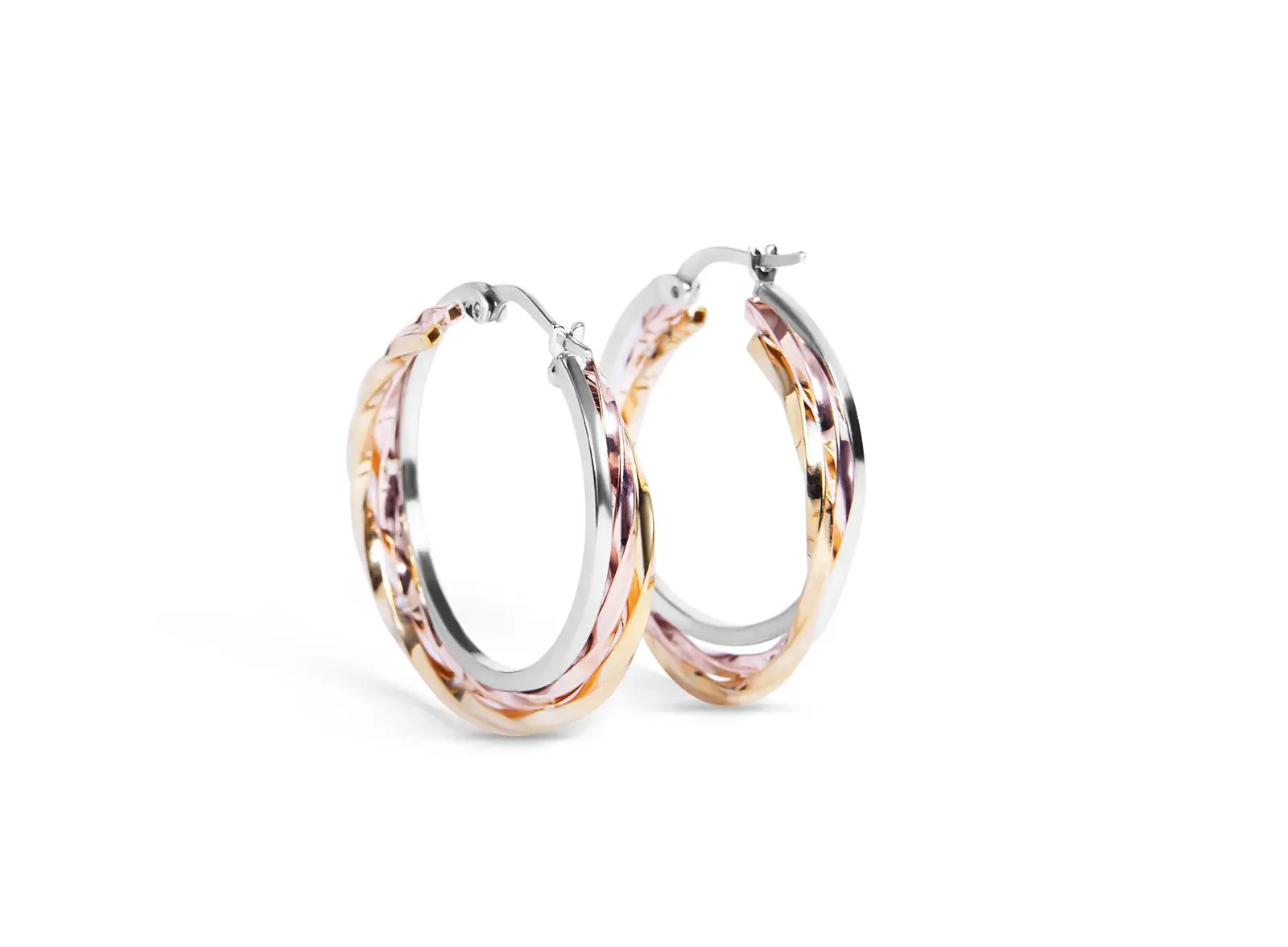 Rose Twisted Hoop Earrings — 6