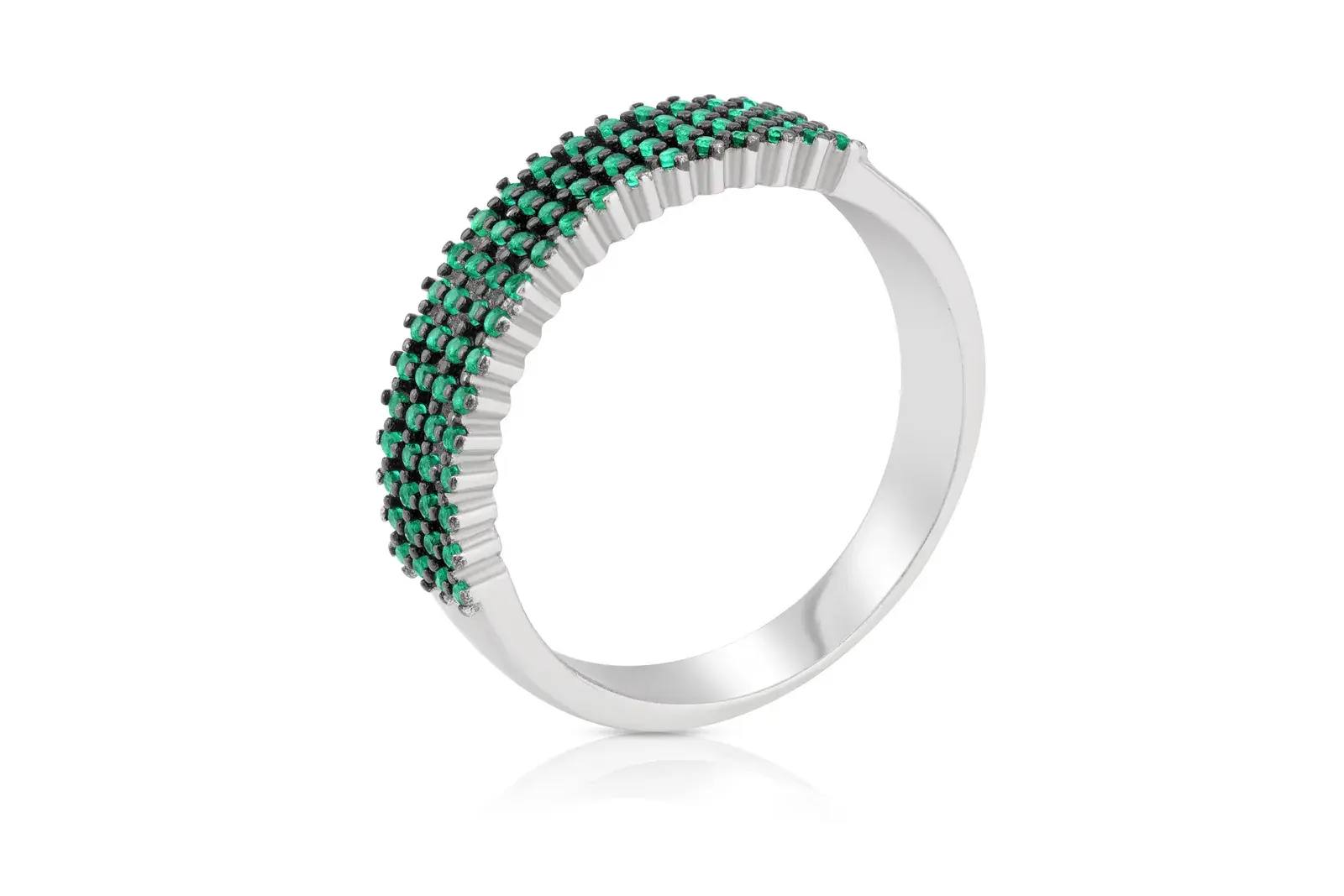 Verdant Pavé Trio Ring — 4