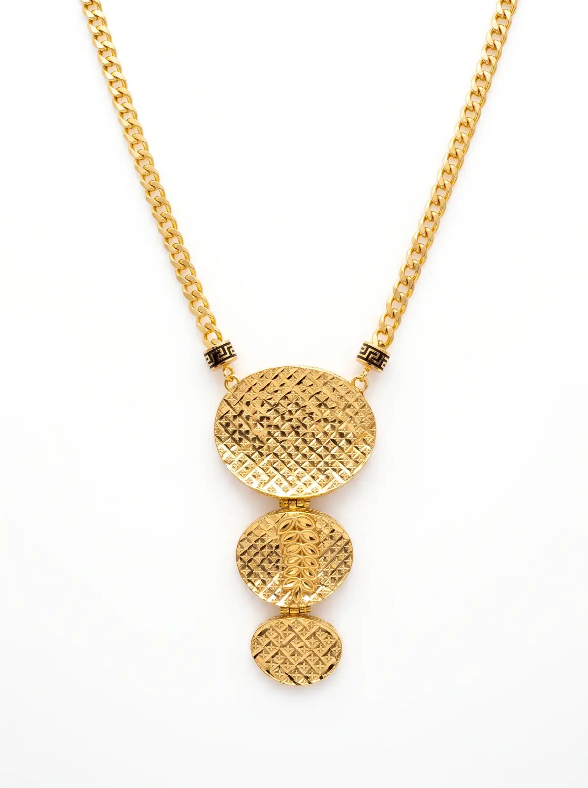 Three-Disc Drop Necklace
