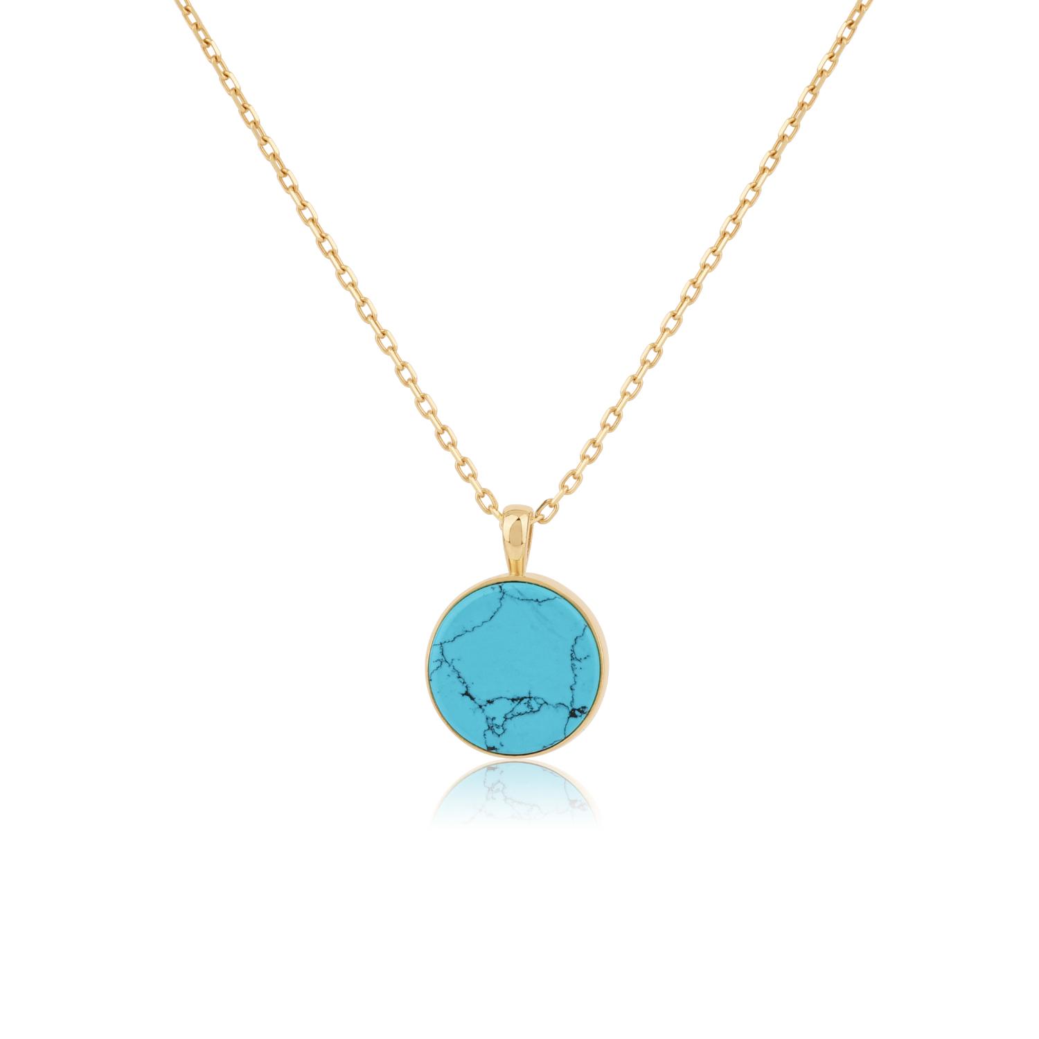 Round Turquoise Pendant Necklace