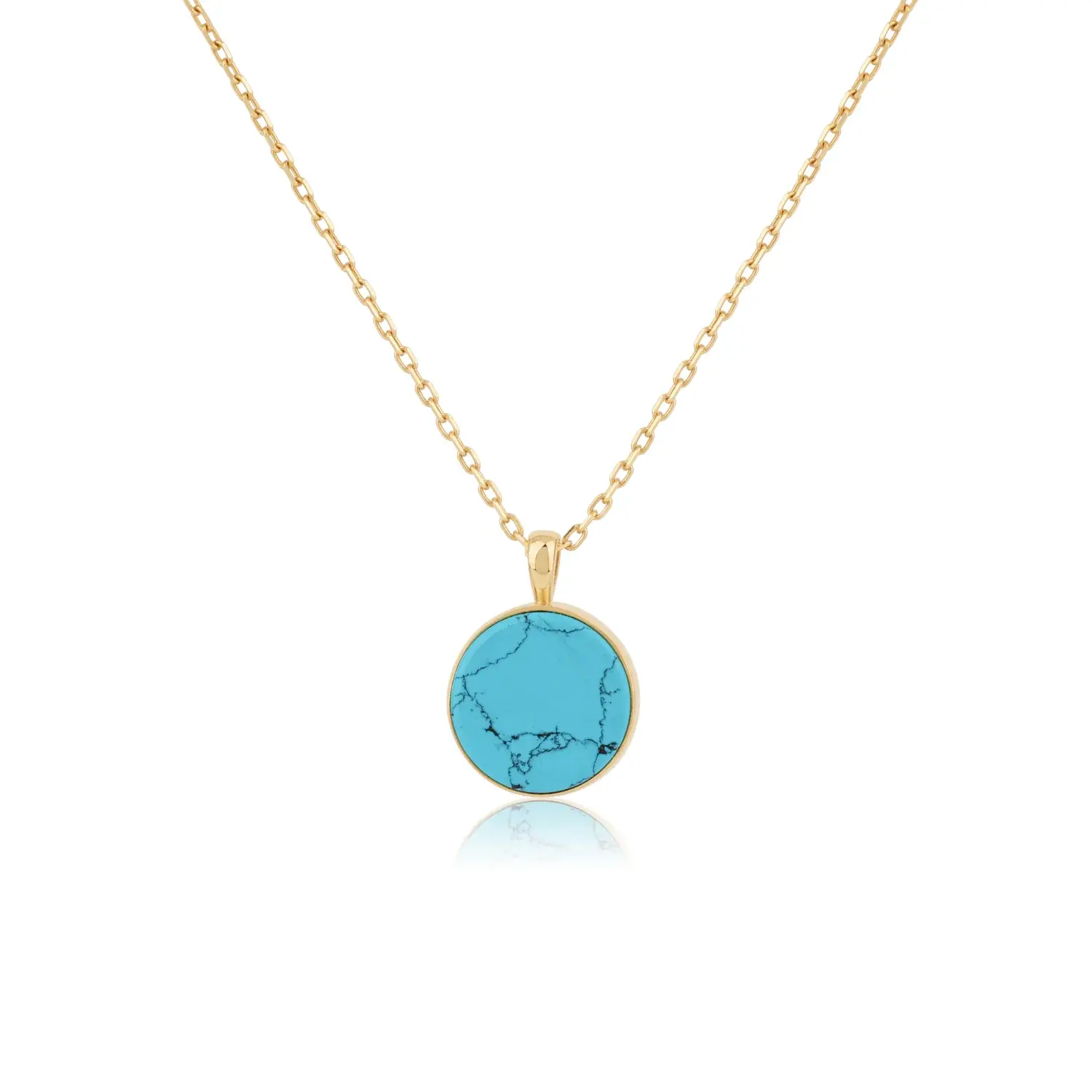 Round Turquoise Pendant Necklace