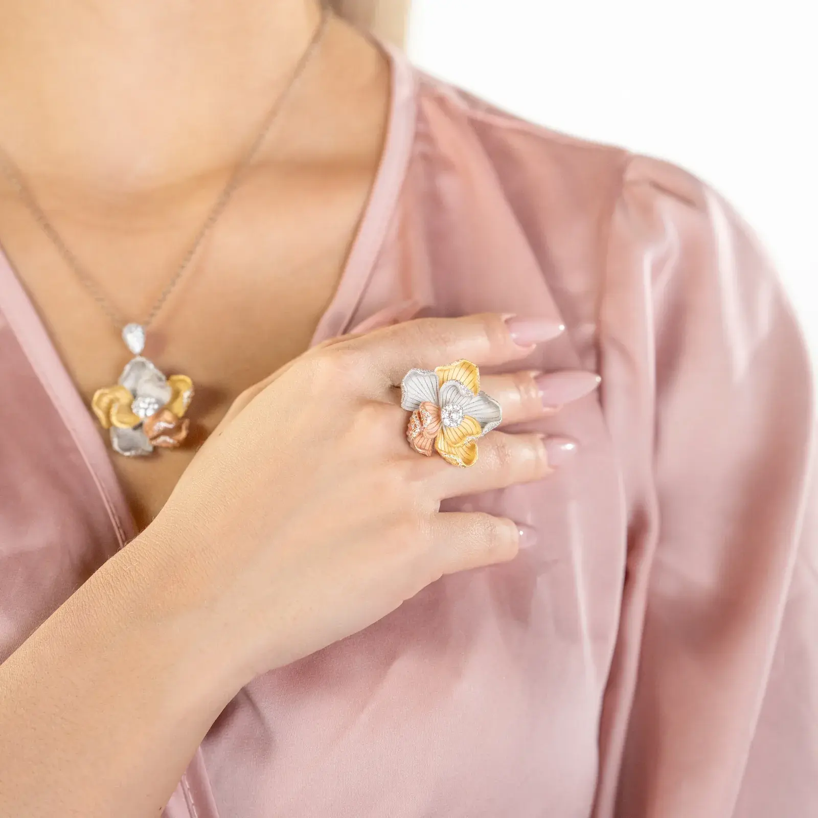 Tri-Tone Blossom Ring — 4