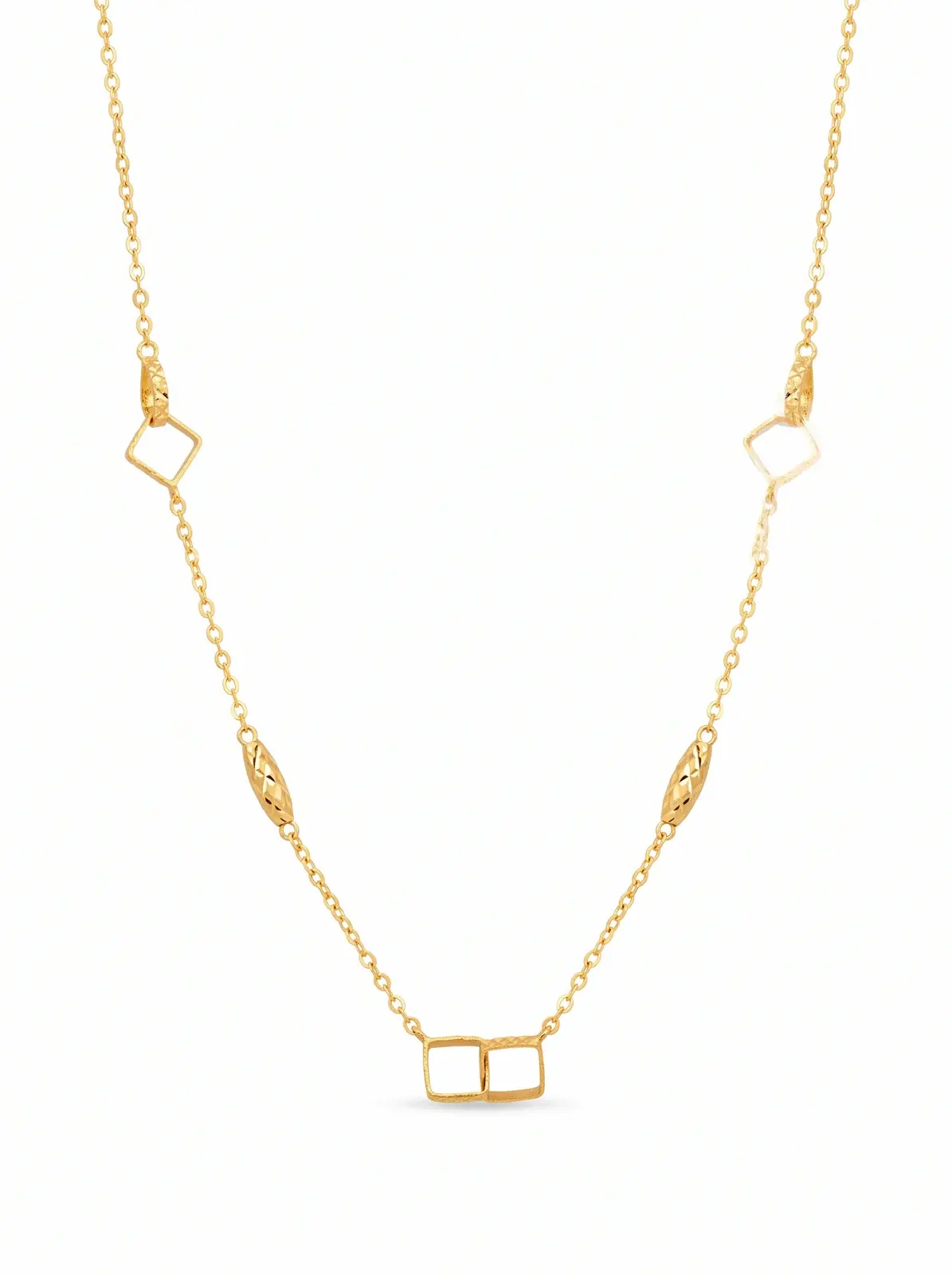 Square Link Station Necklace