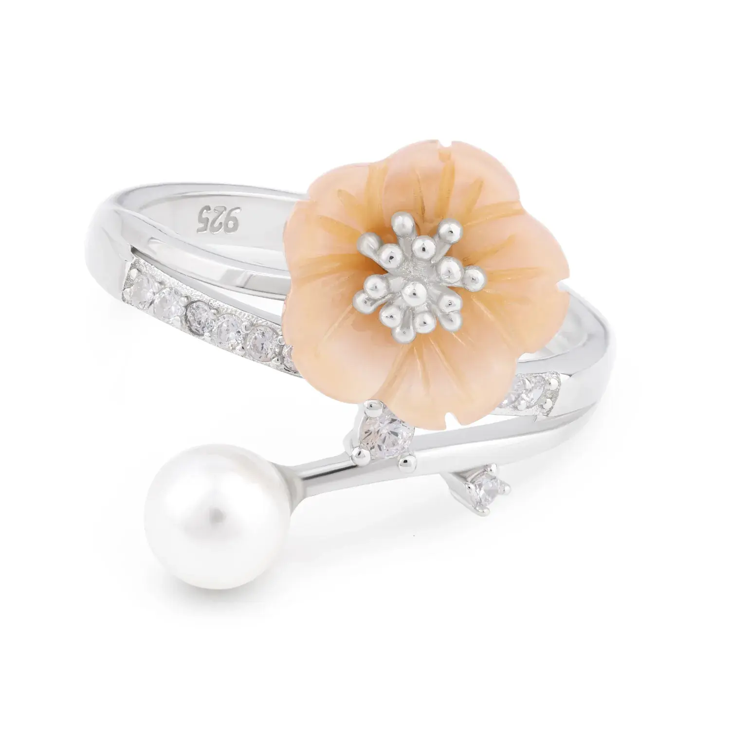 Shell Blossom & Pearl Ring — 4