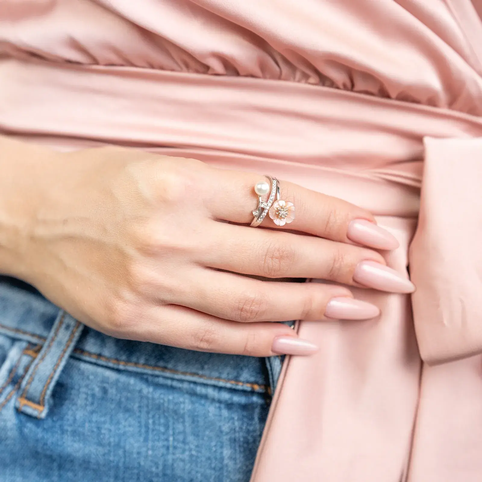 Shell Blossom & Pearl Ring — 5