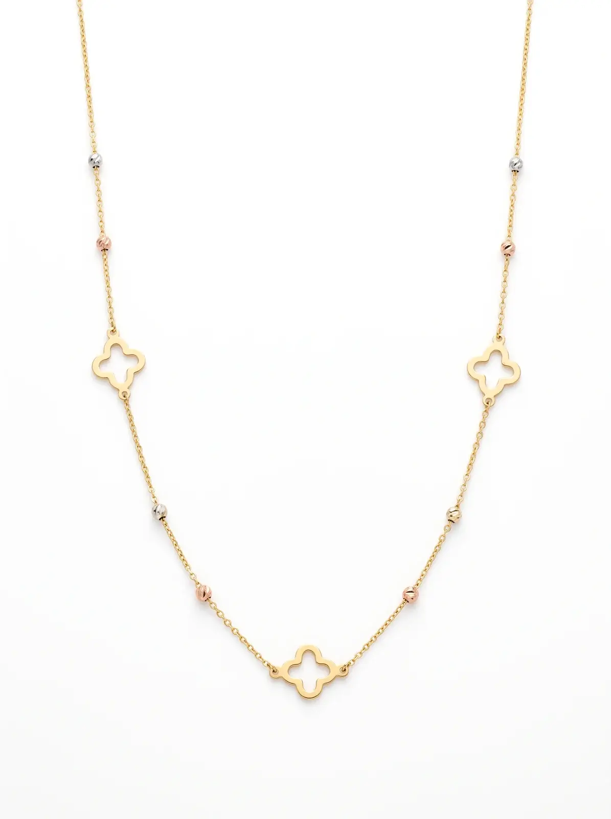 Triple Clover Bead Necklace