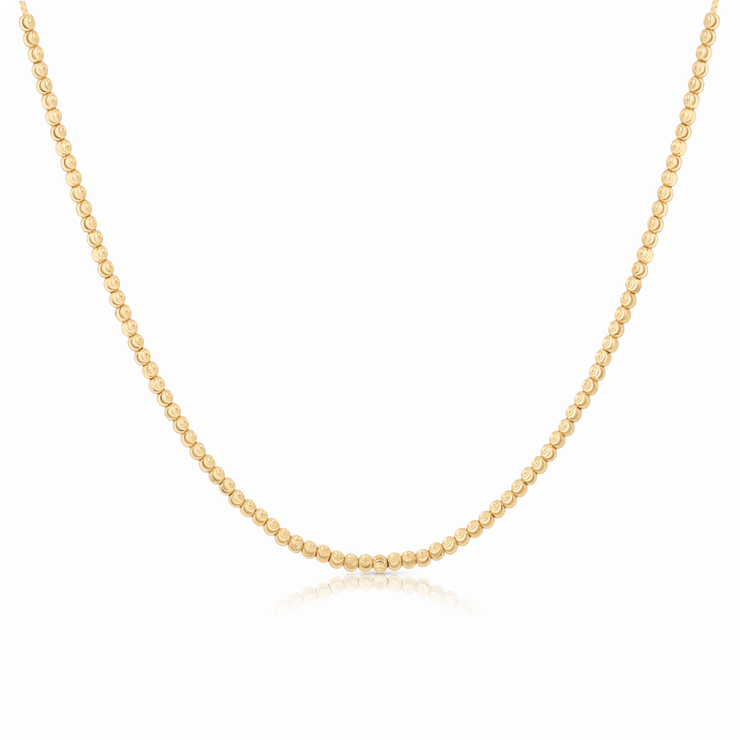 Diamond-Cut Bead Chain Necklace