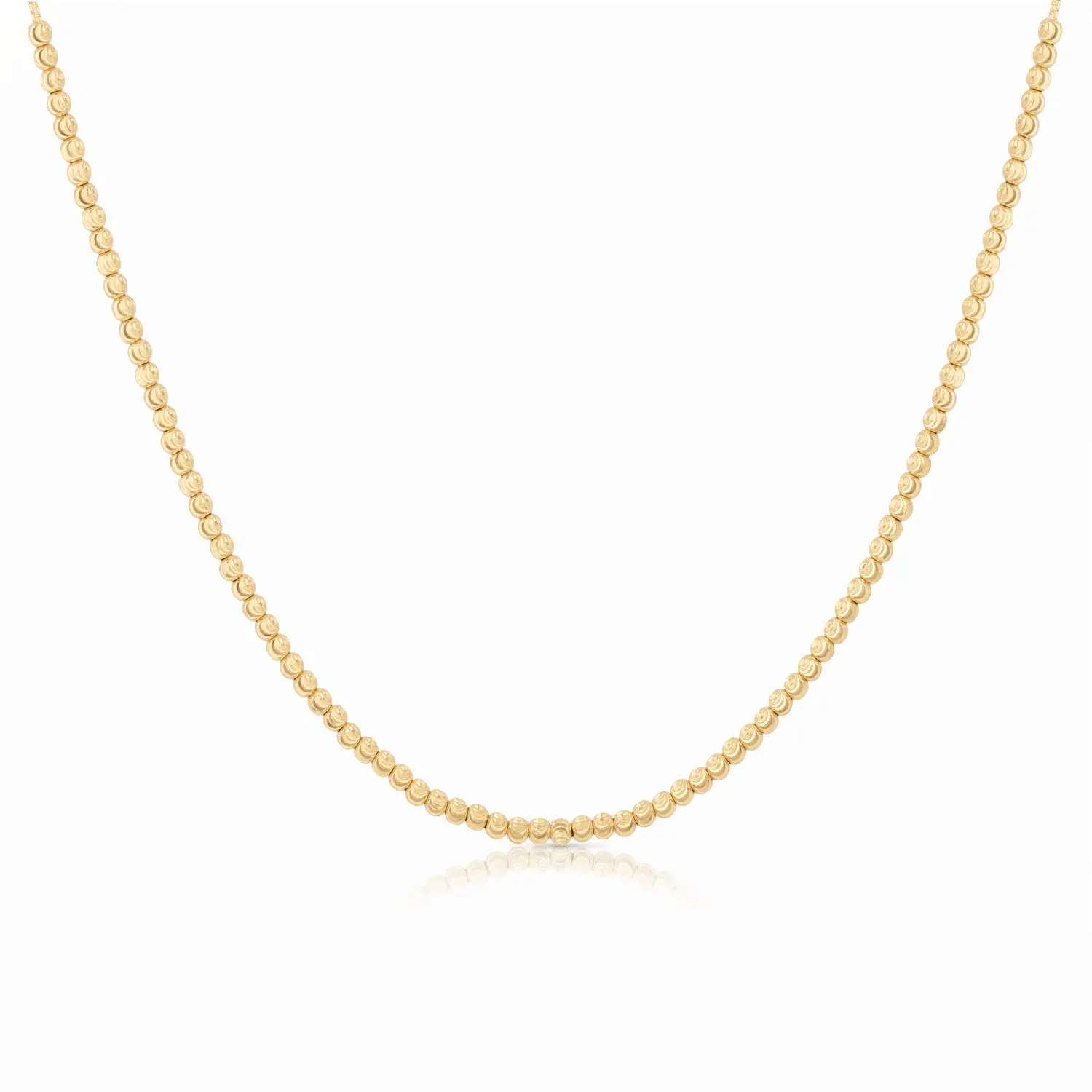 Diamond-Cut Bead Chain Necklace