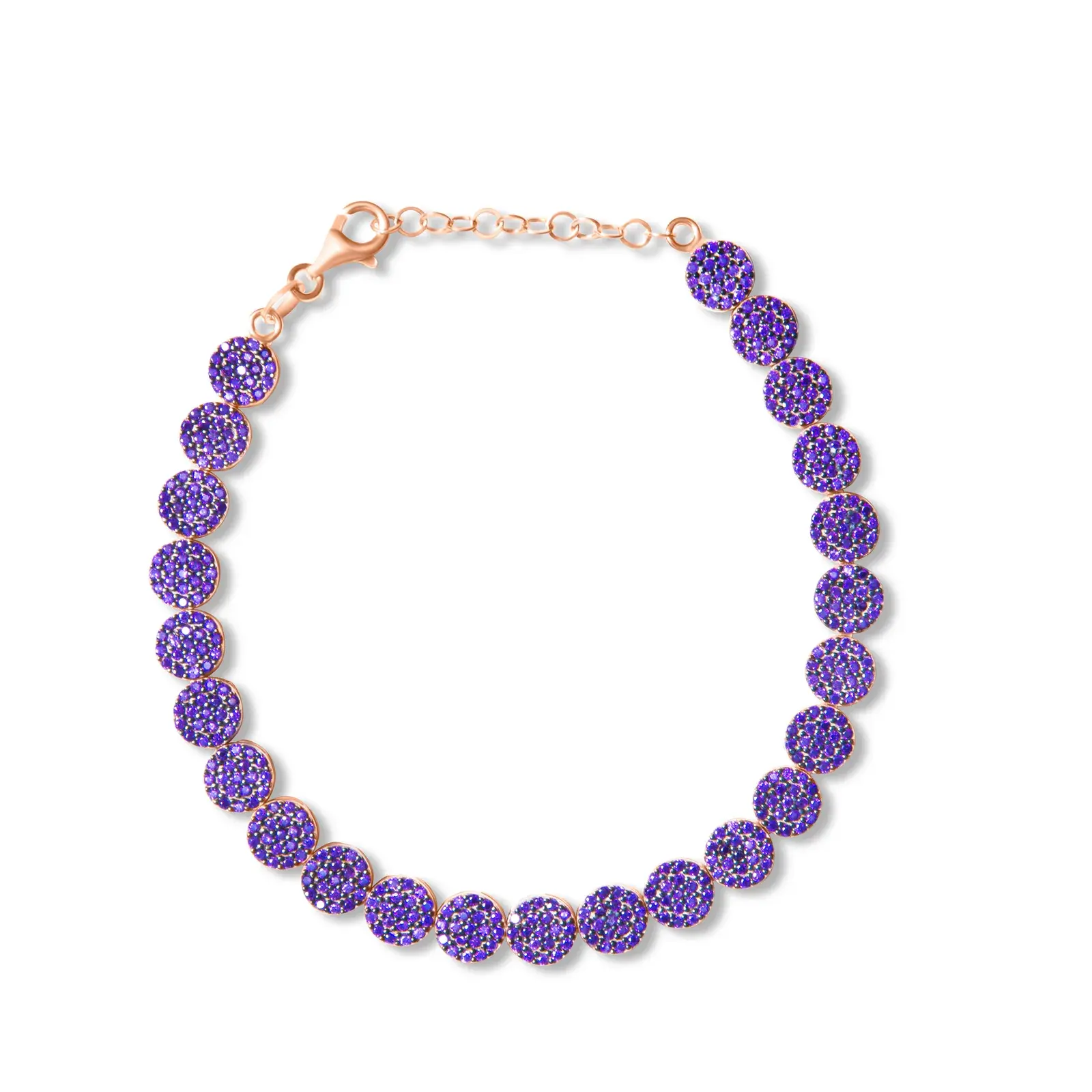 Violet Pavé Disc Bracelet — 7