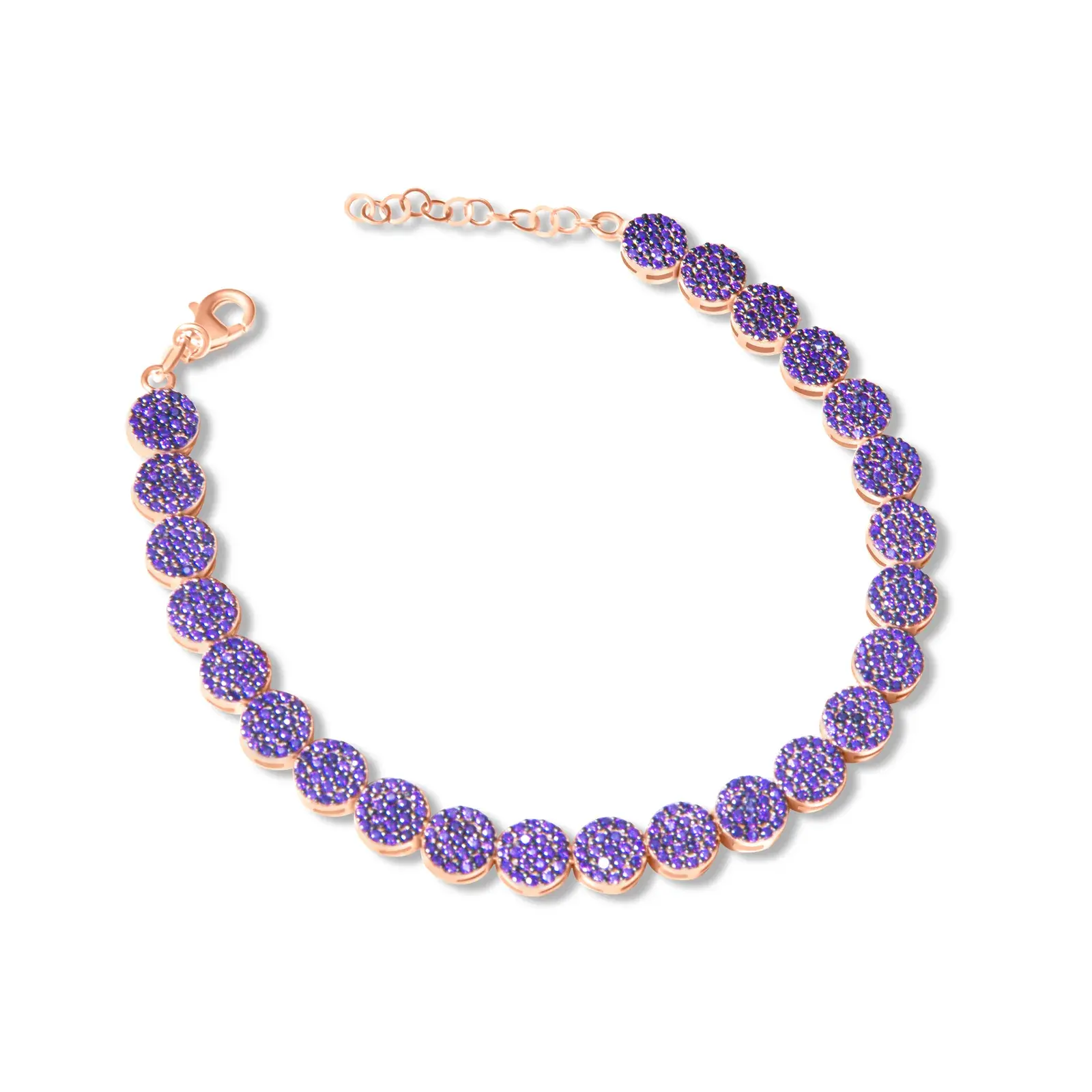 Violet Pavé Disc Bracelet — 8