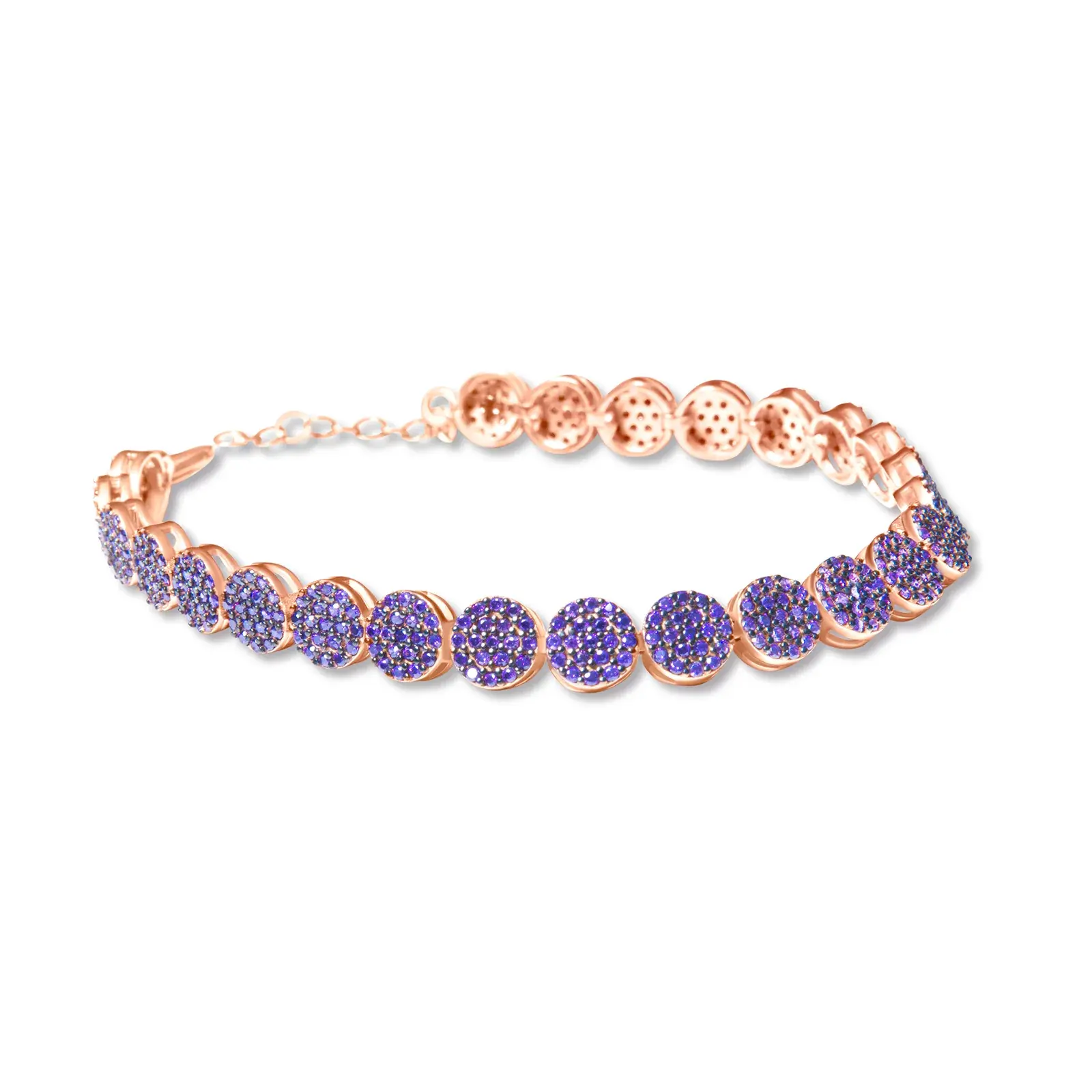 Violet Pavé Disc Bracelet — 9