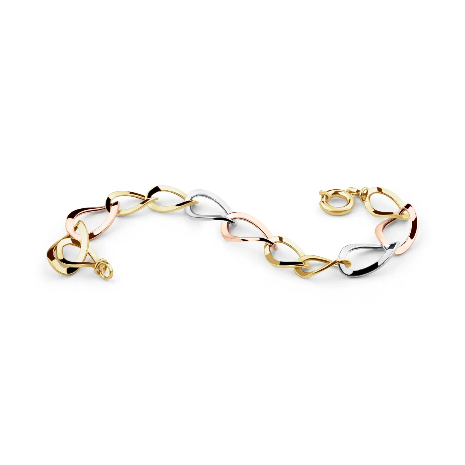 Tri-Tone Twisted Link Bracelet — 3
