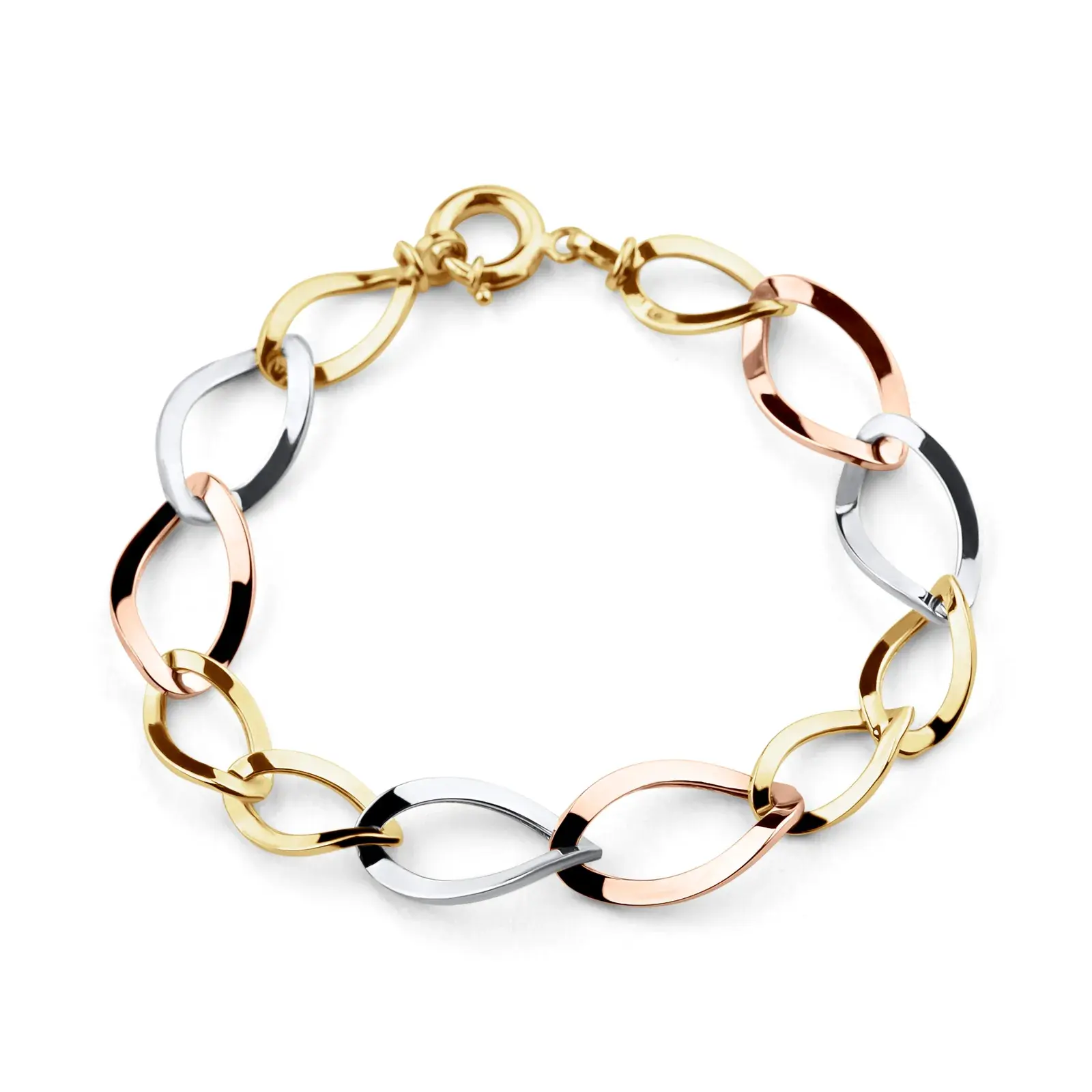 Tri-Tone Twisted Link Bracelet — 4