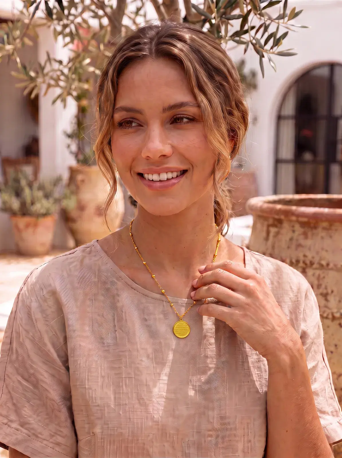 Ayat al-Kursi Bead Chain Necklace — worn