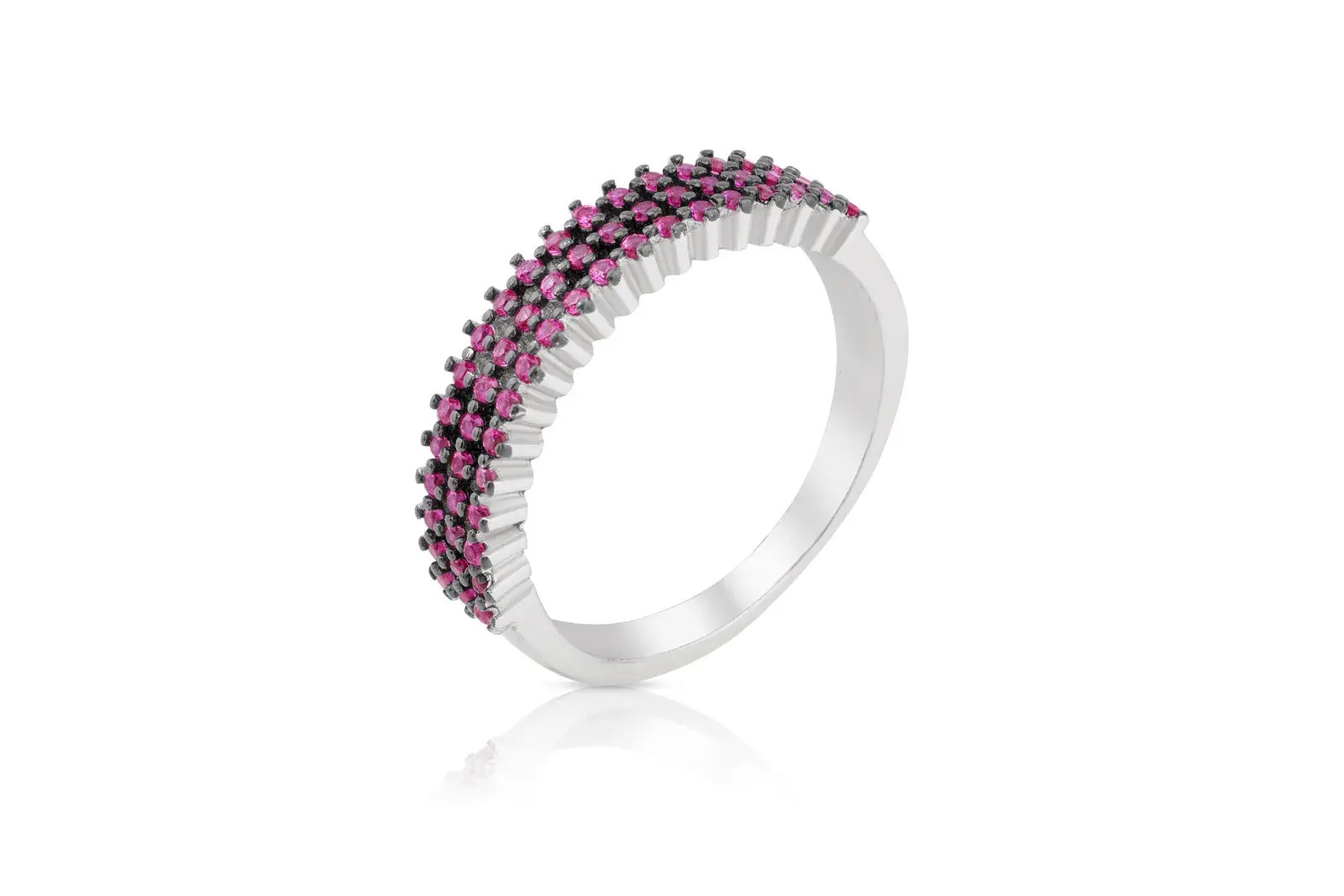 Rose Pavé Trio Ring — 4