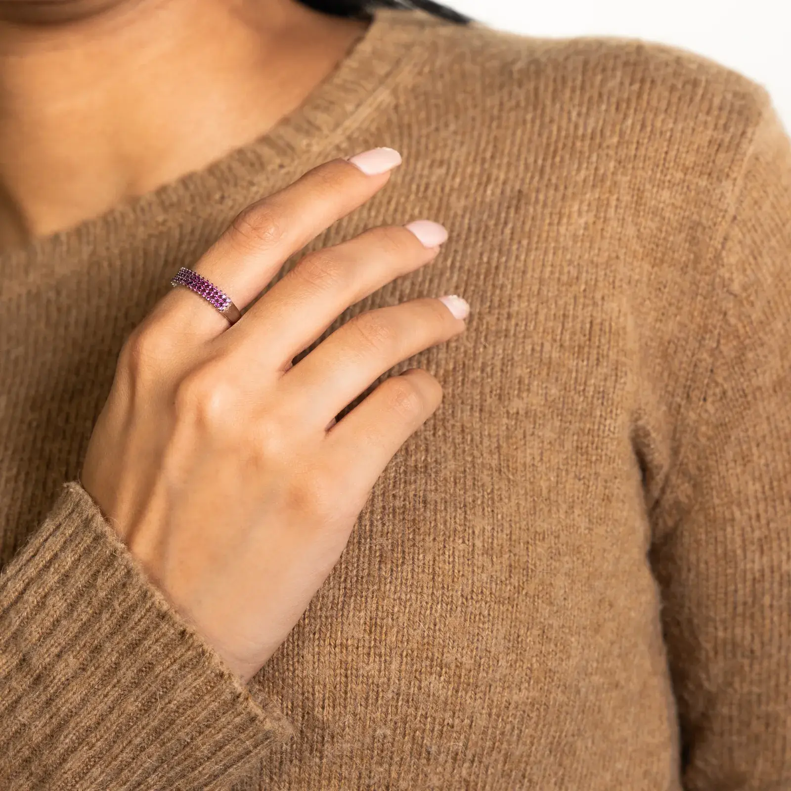 Rose Pavé Trio Ring — 6