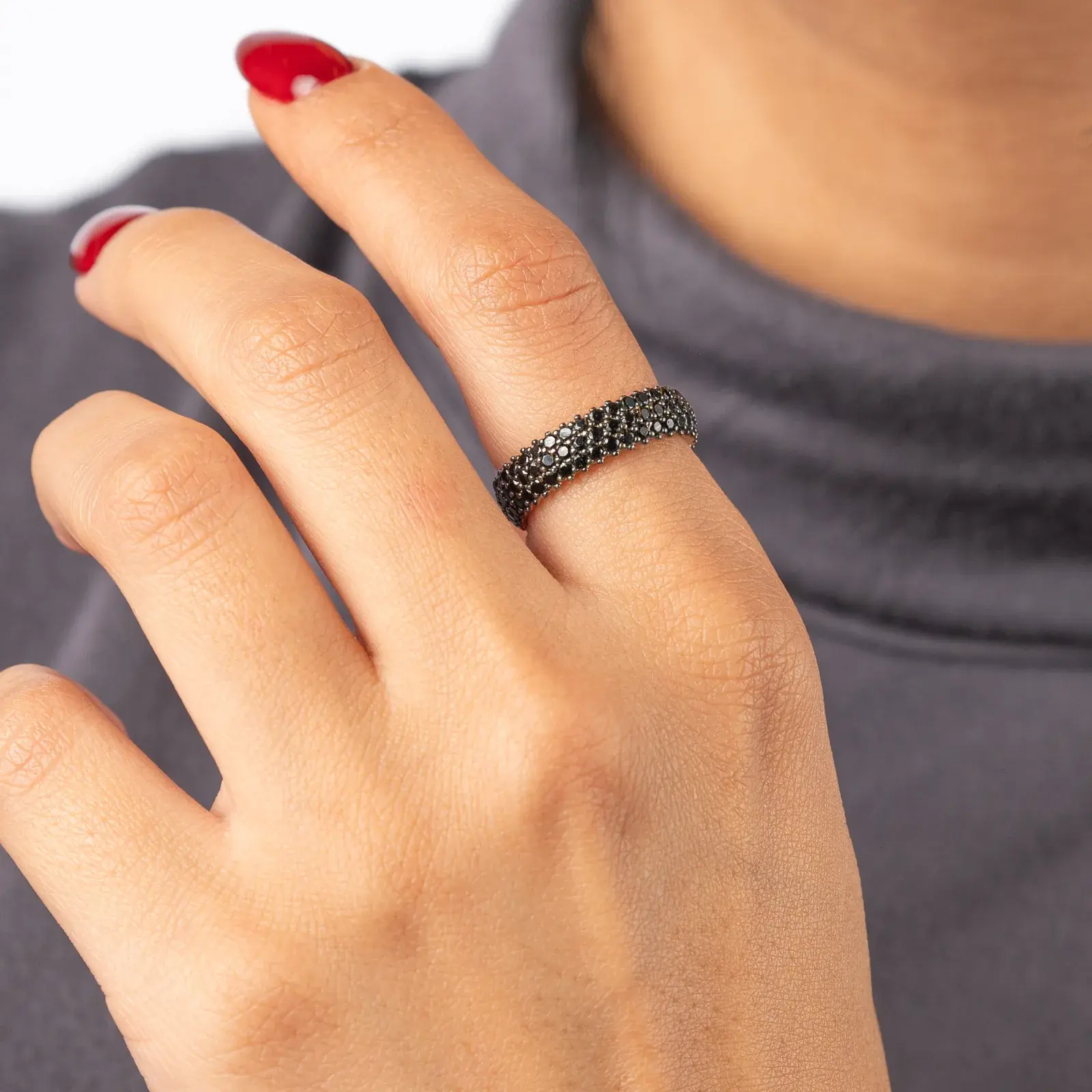 Noir Pavé Eternity Ring — 6