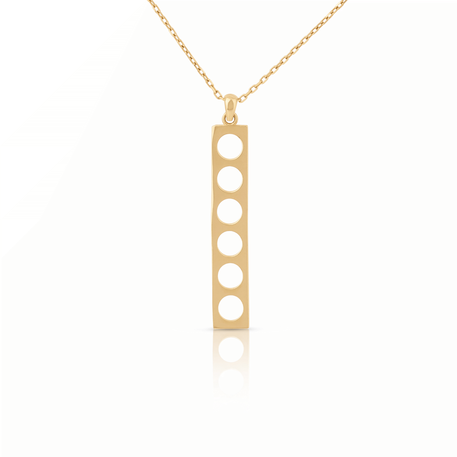 Vertical Bar Cutout Pendant Necklace
