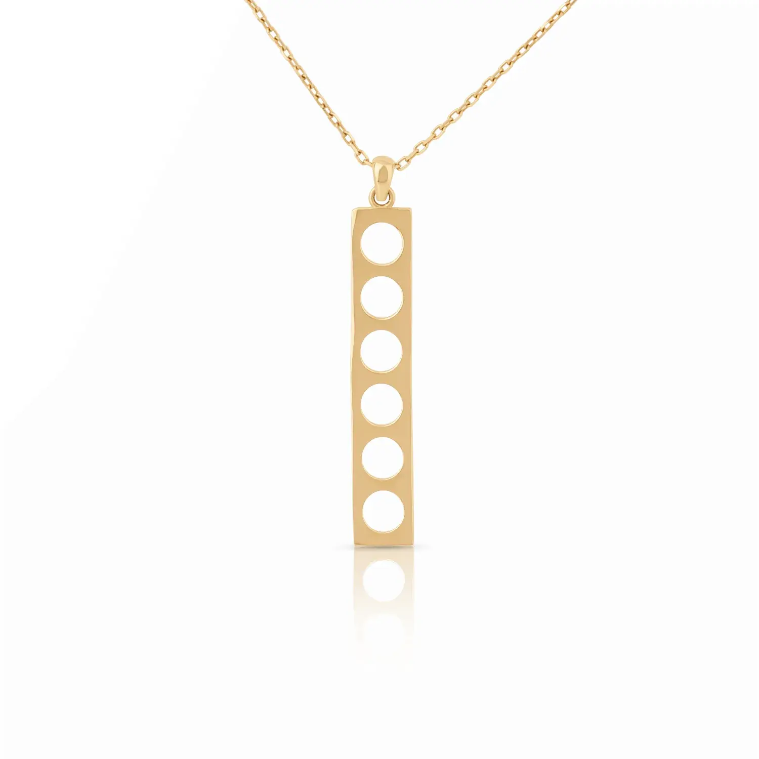 Vertical Bar Cutout Pendant Necklace