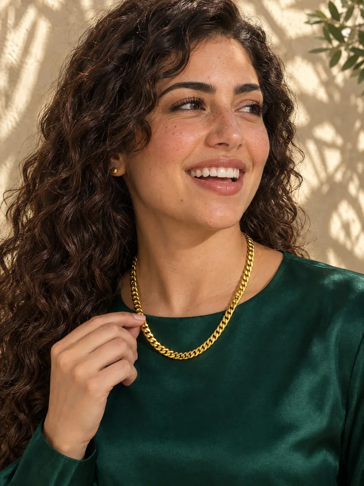 Polished Cuban Link Necklace — worn