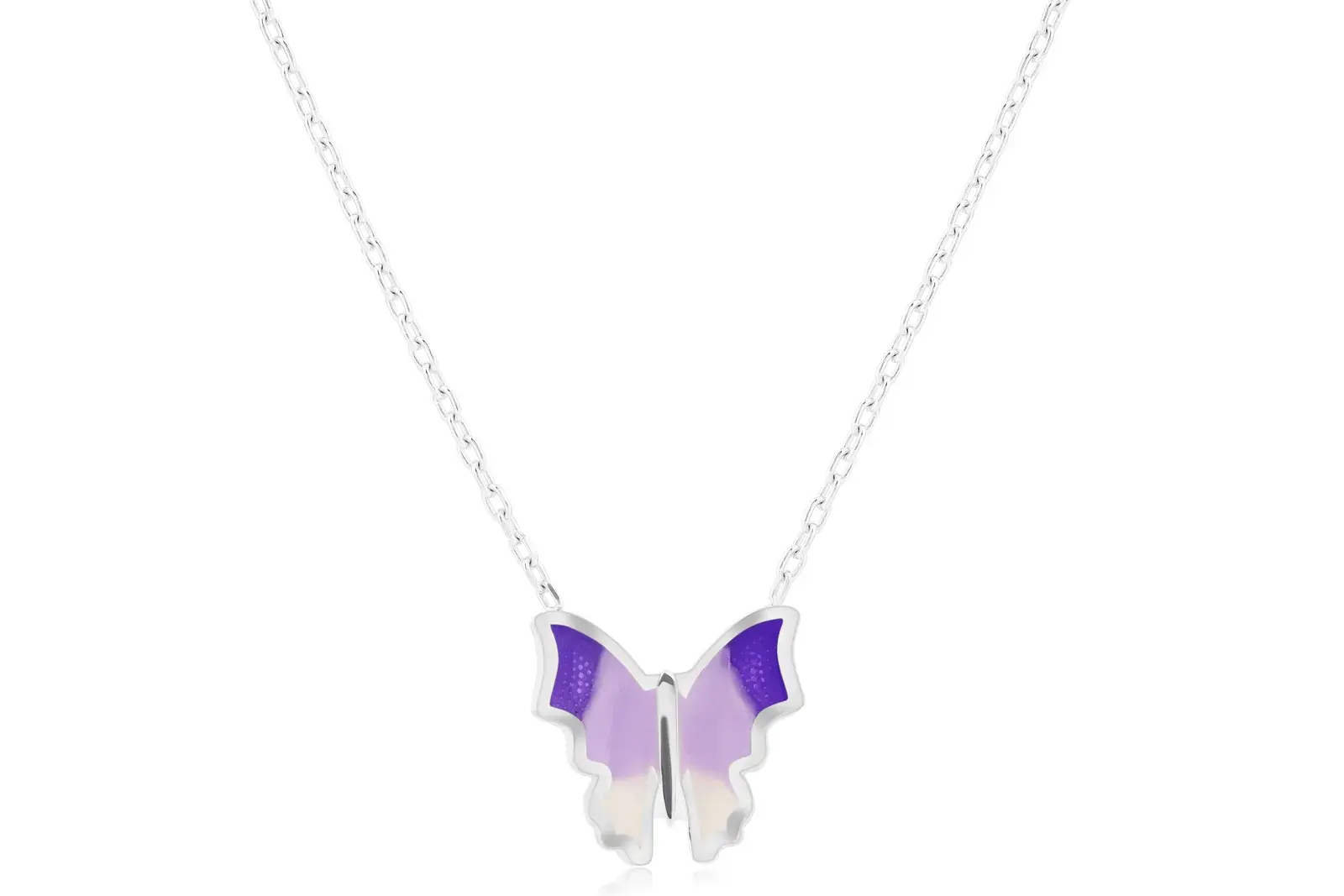 Enamel Butterfly Pendant Necklace — 3