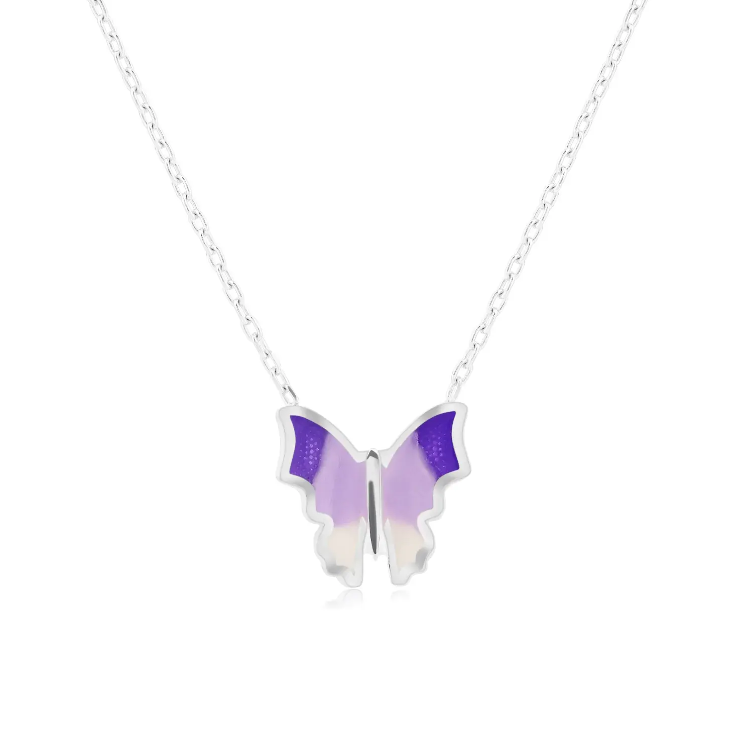Enamel Butterfly Pendant Necklace