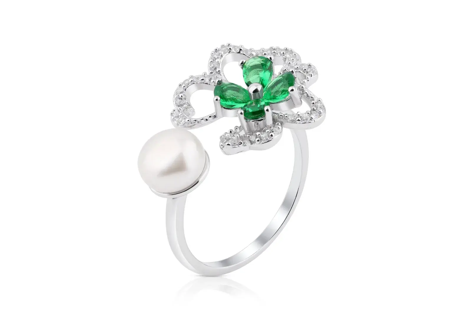 Verdant Petal & Pearl Ring — 4