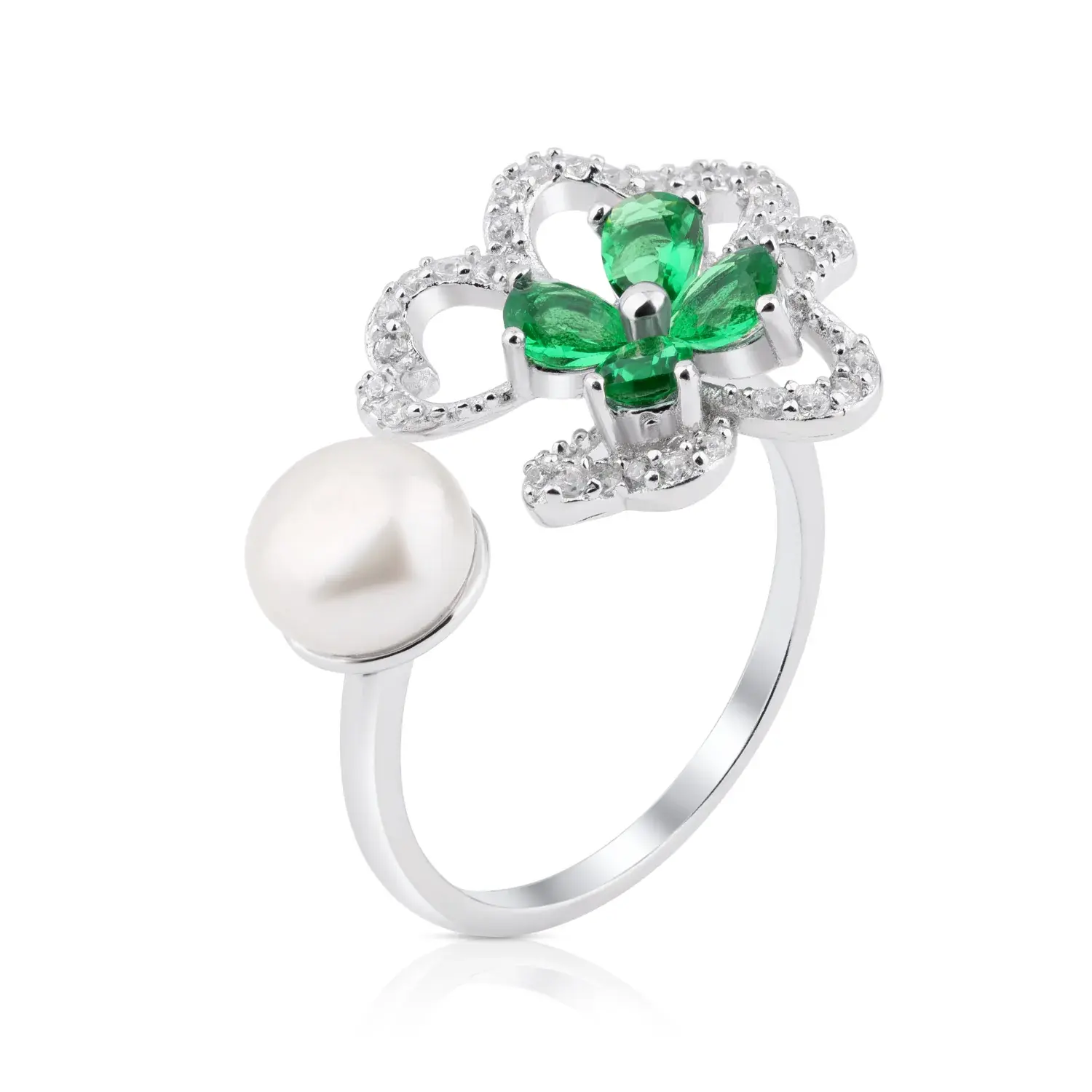 Verdant Petal & Pearl Ring — 7