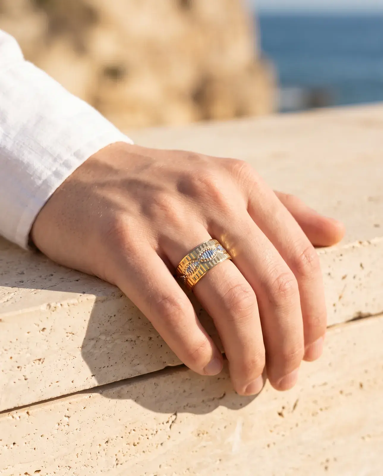 Weave Wedding Ring — worn