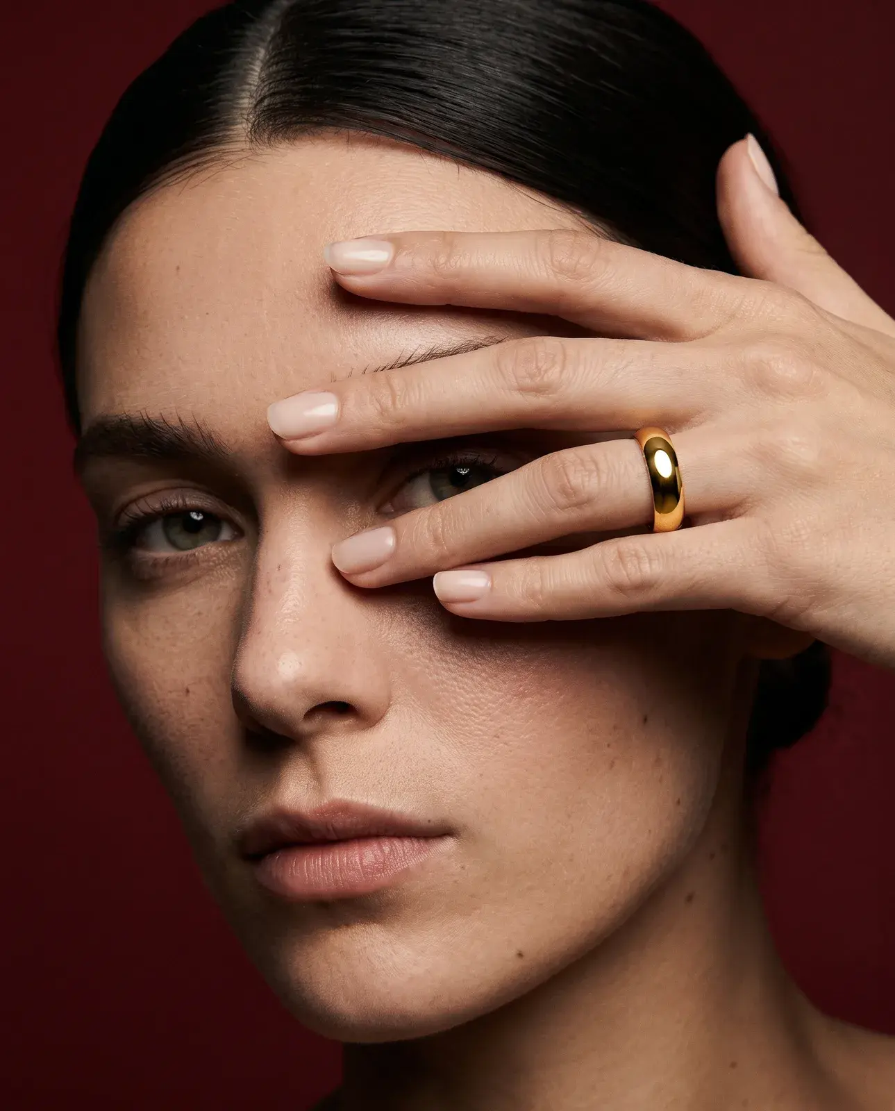 Classic Medium Plain Wedding Ring — worn