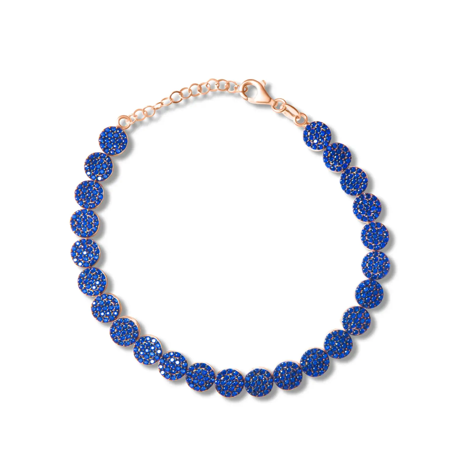 Blue Pavé Disc Bracelet — 3