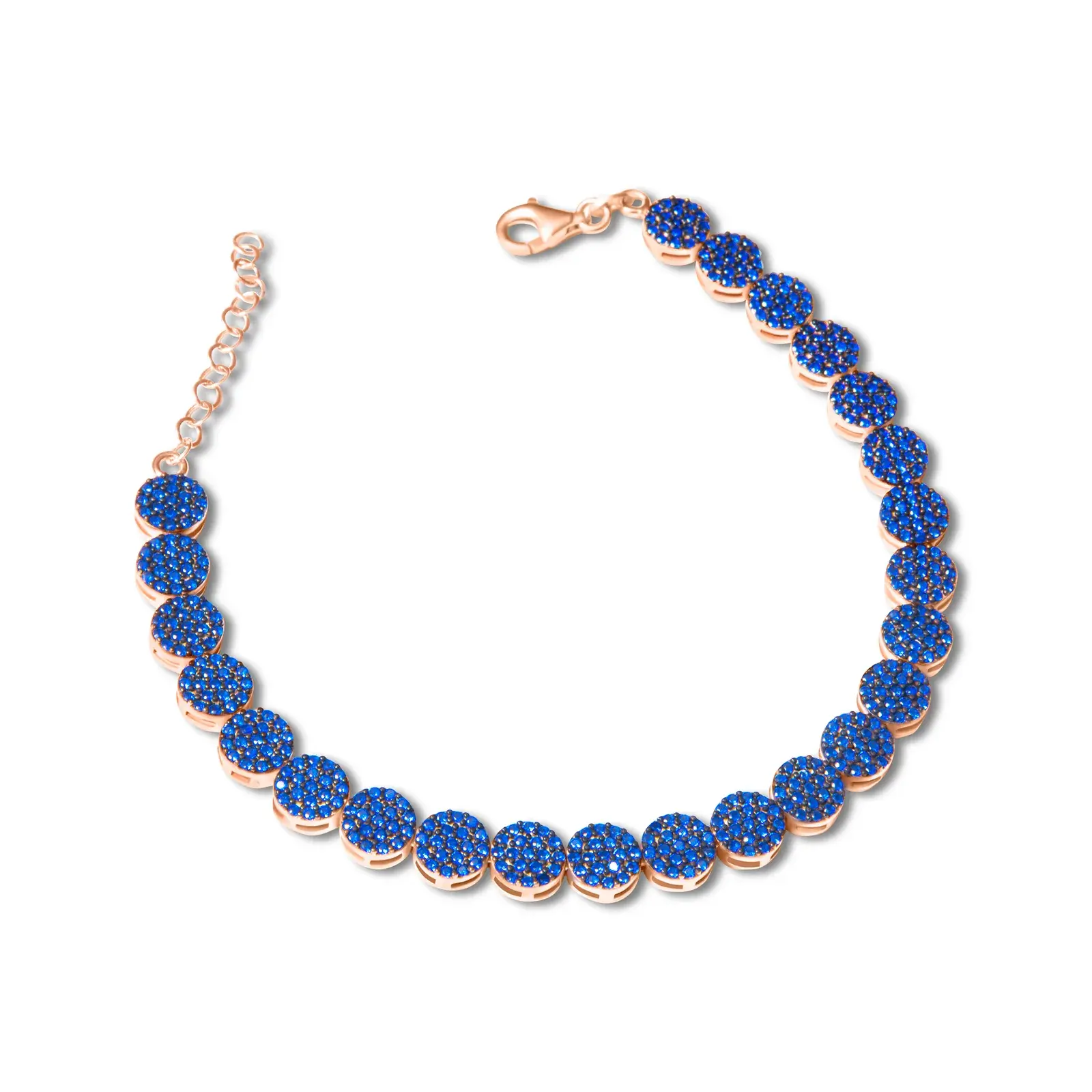 Blue Pavé Disc Bracelet — 4