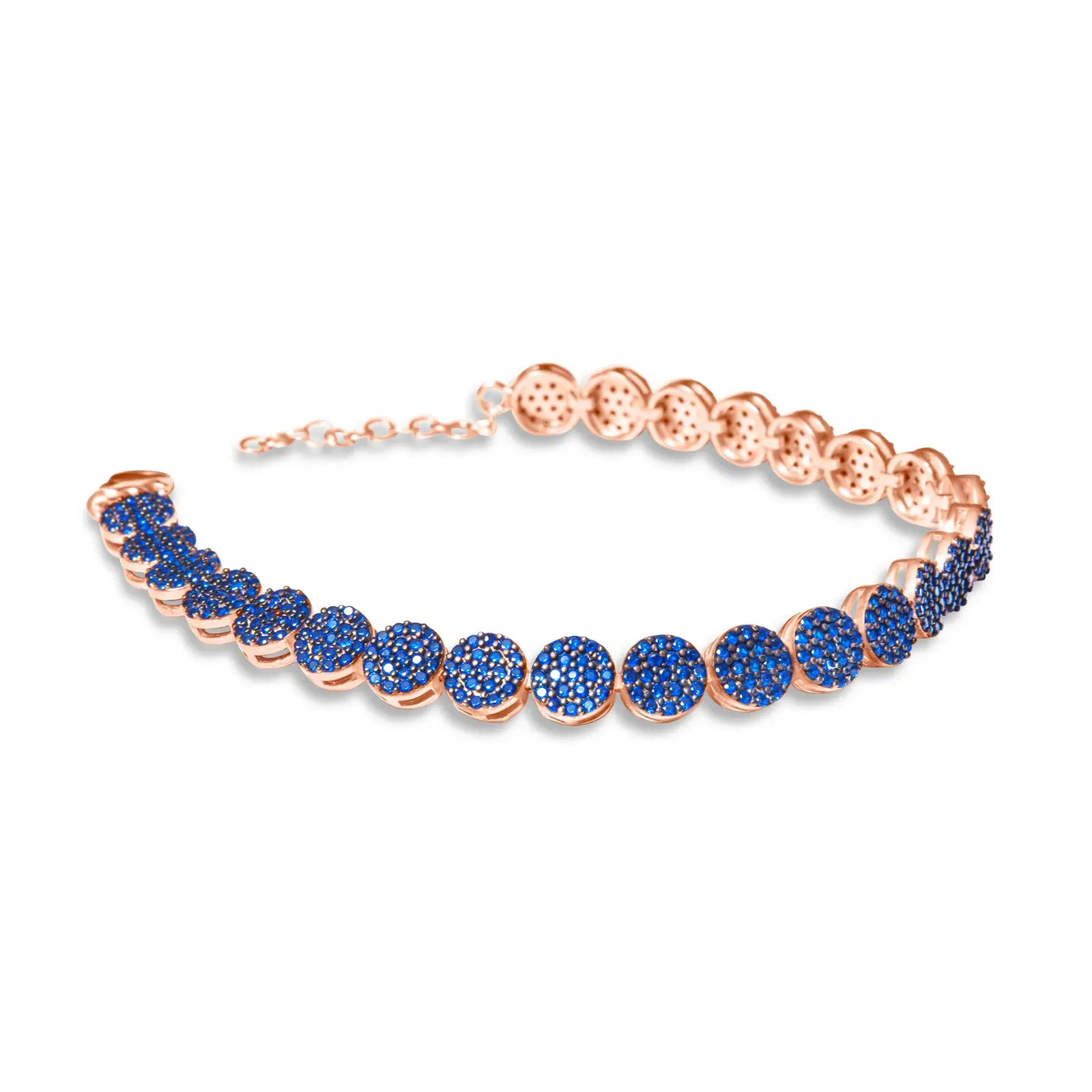 Blue Pavé Disc Bracelet — 5