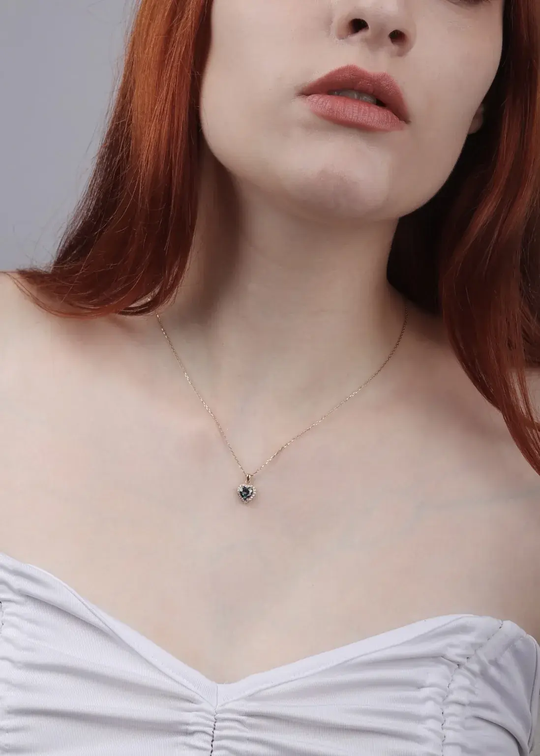 Heart Mystic Topaz Halo Pendant Necklace — 7