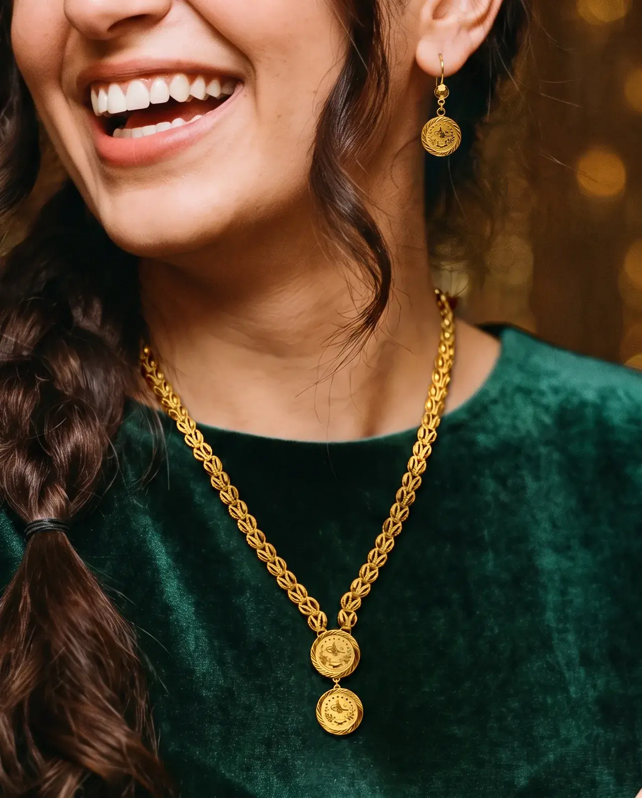 Wheat Chain Rashadi Coin Set — worn