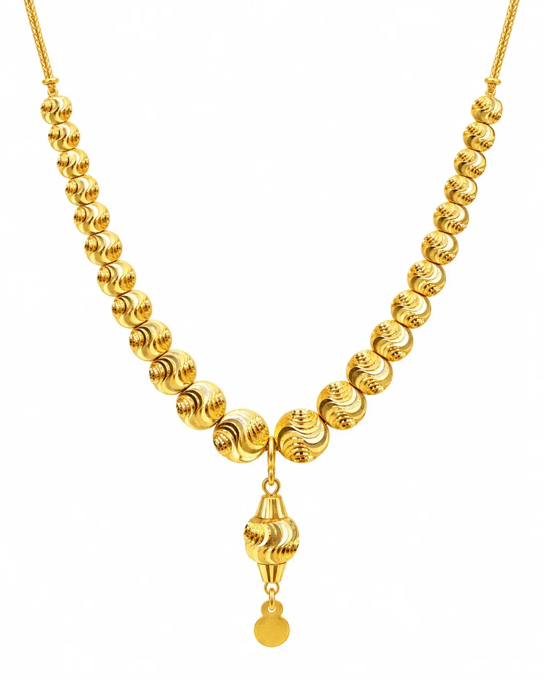 Swirl Bead Rosary Necklace