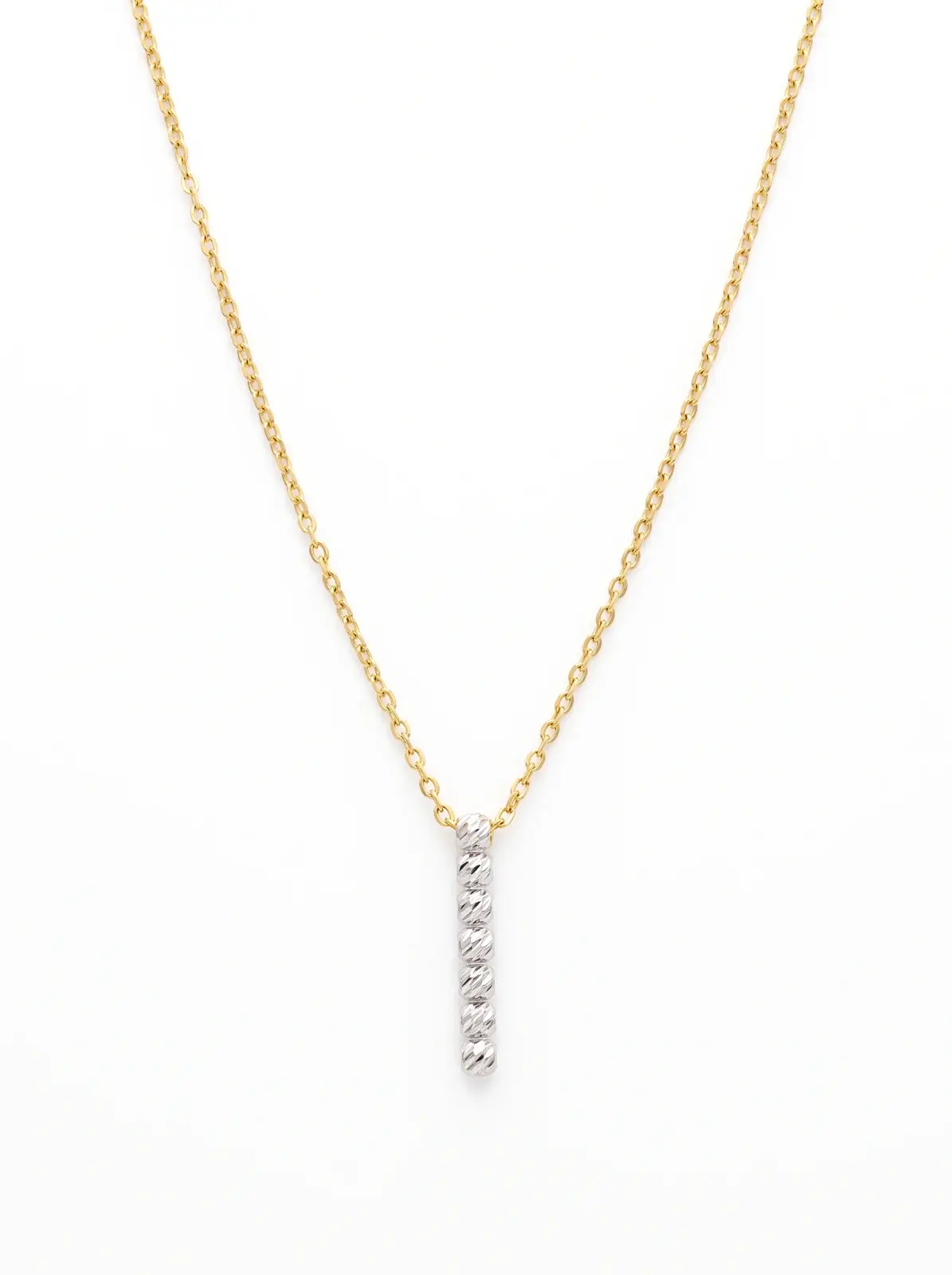 White Bead Bar Necklace