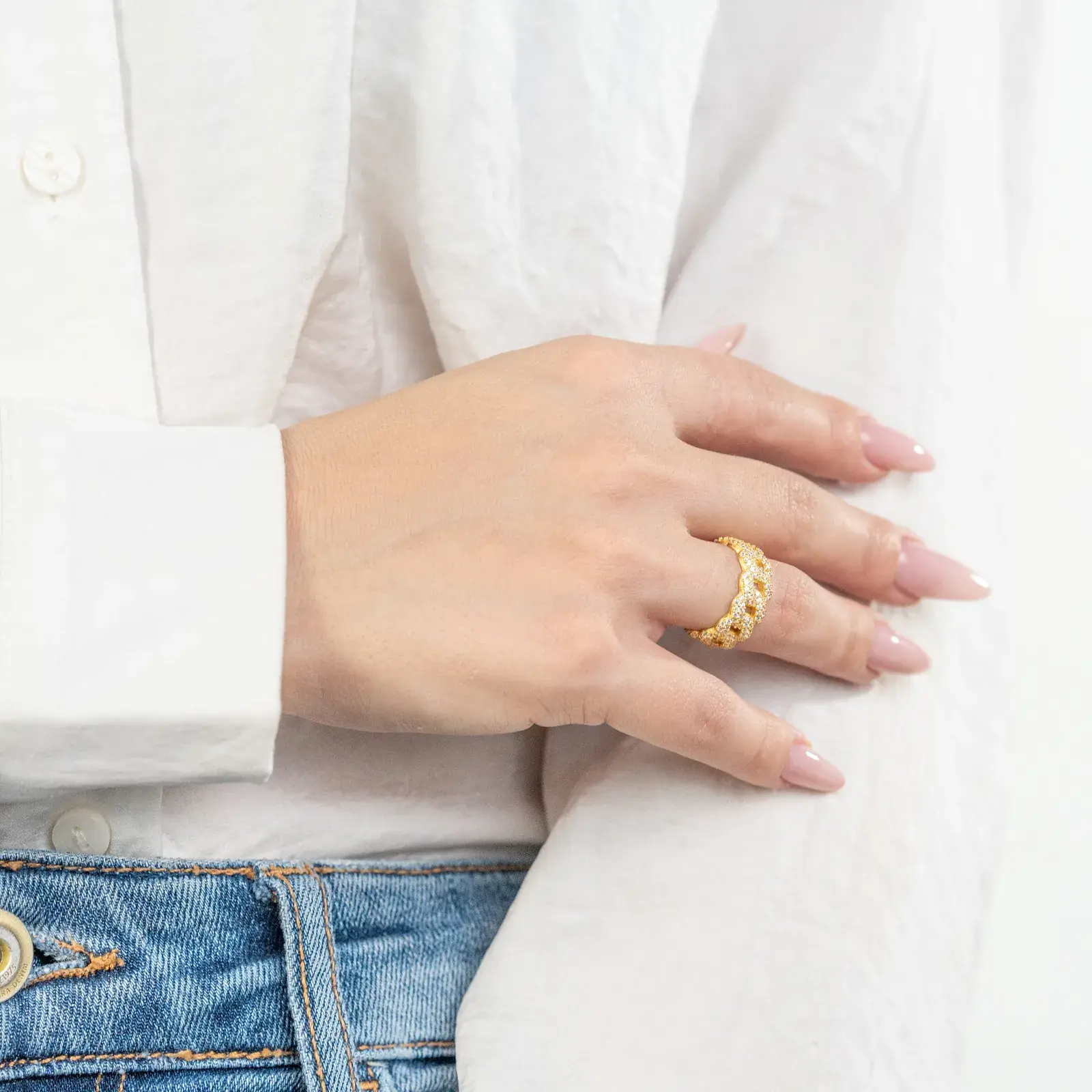 Chain-Link Pavé Ring — 5