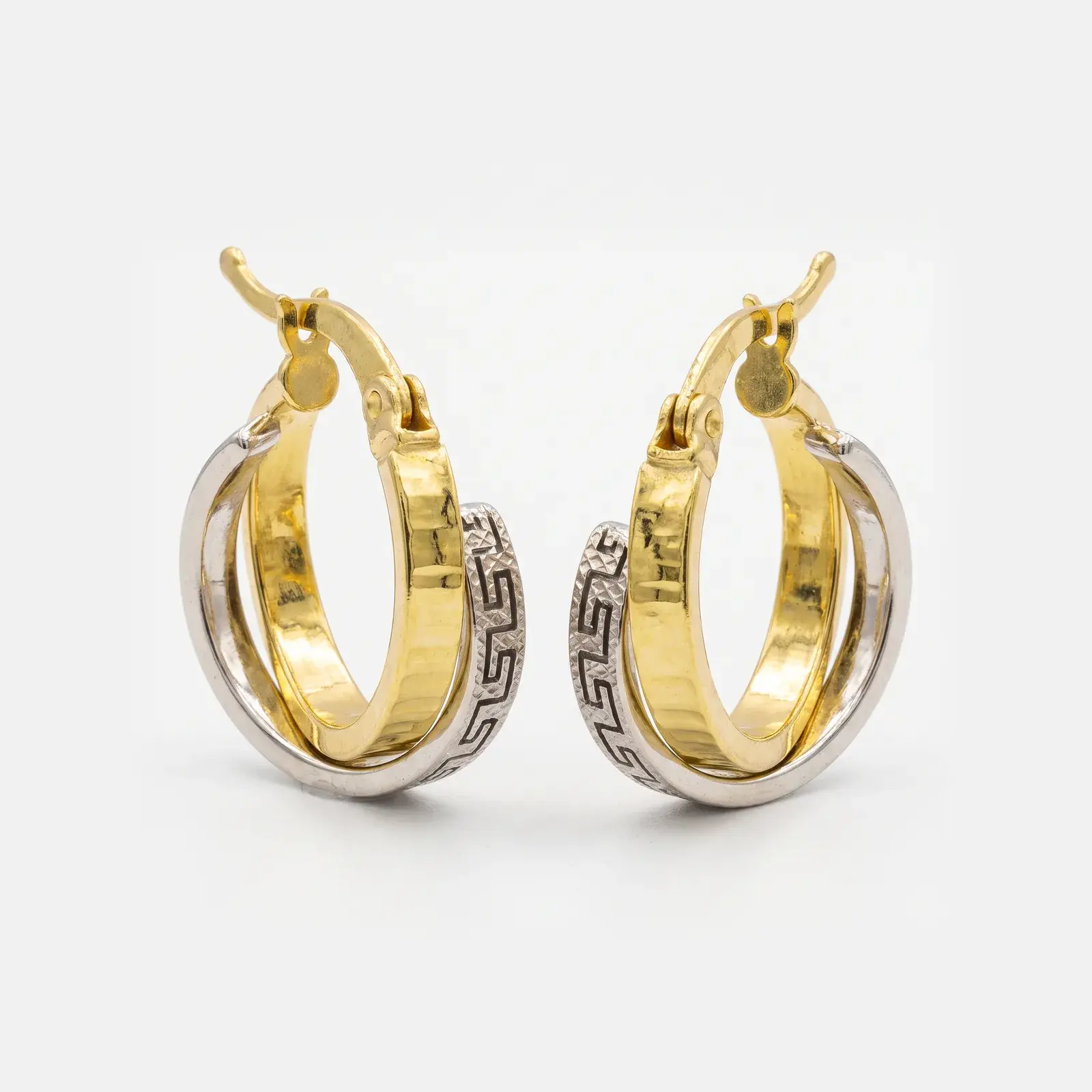 Greek Hoop Double Earring