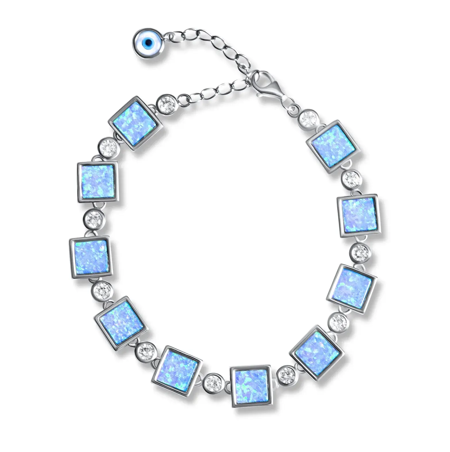 Blue Opal Tile Bracelet — 4