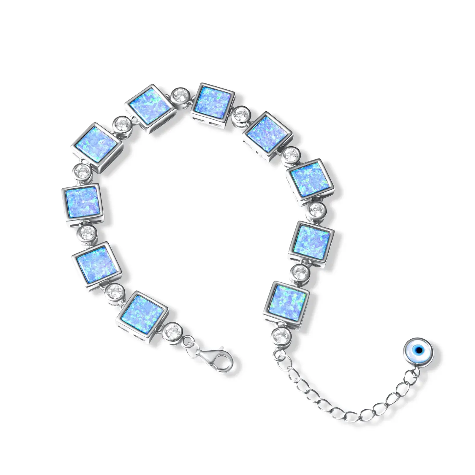 Blue Opal Tile Bracelet — 6