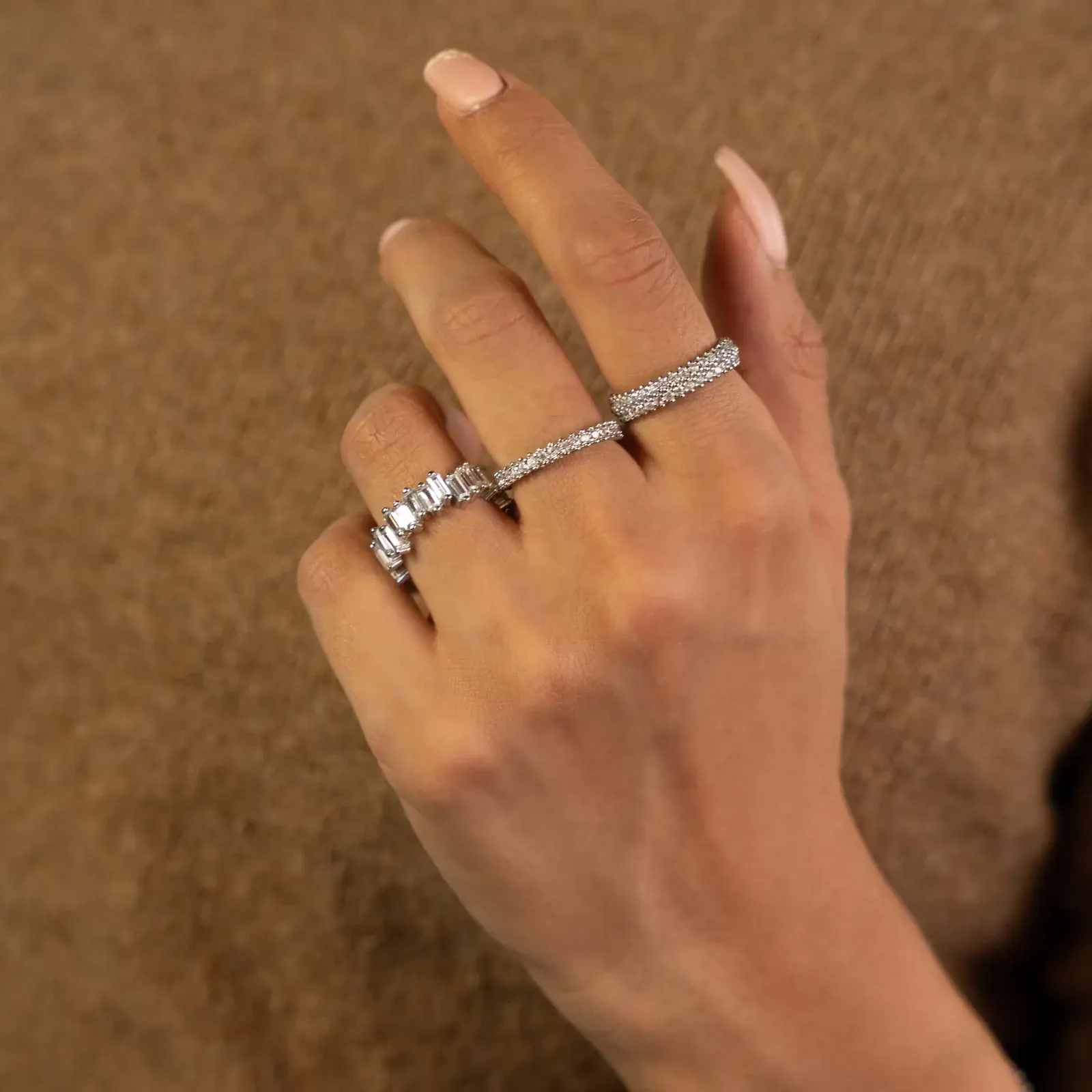 Domed Pavé Eternity Band — 4