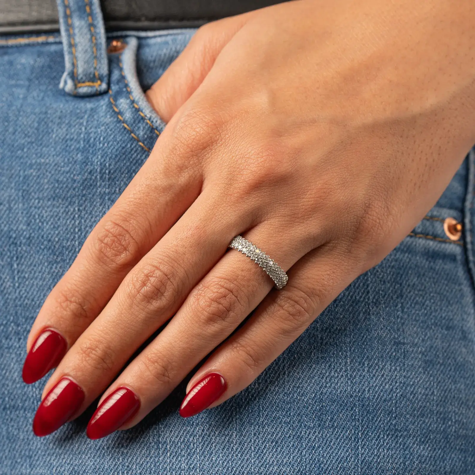 Domed Pavé Eternity Band — 6