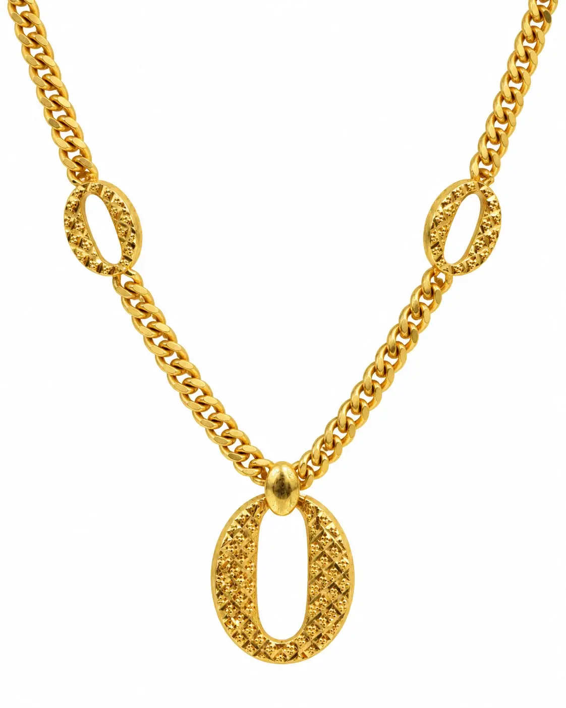 Oval Station Curb Necklace