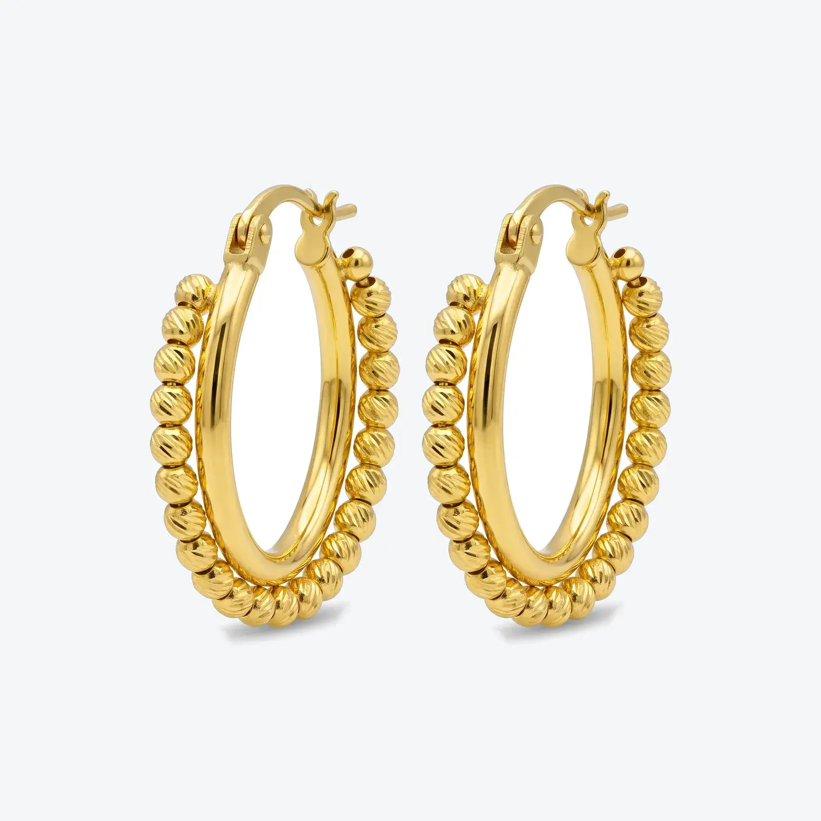 X Classic Ball Line Hoop Earring